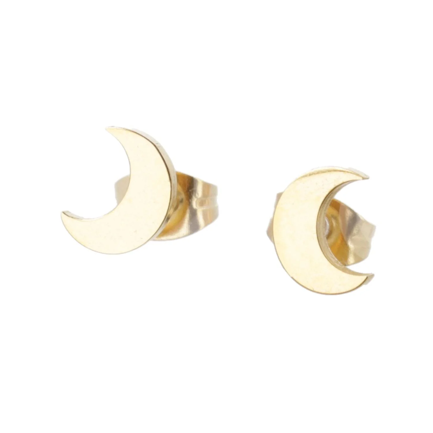 Moon Stud Earrings (Gold Plated) - Image 6