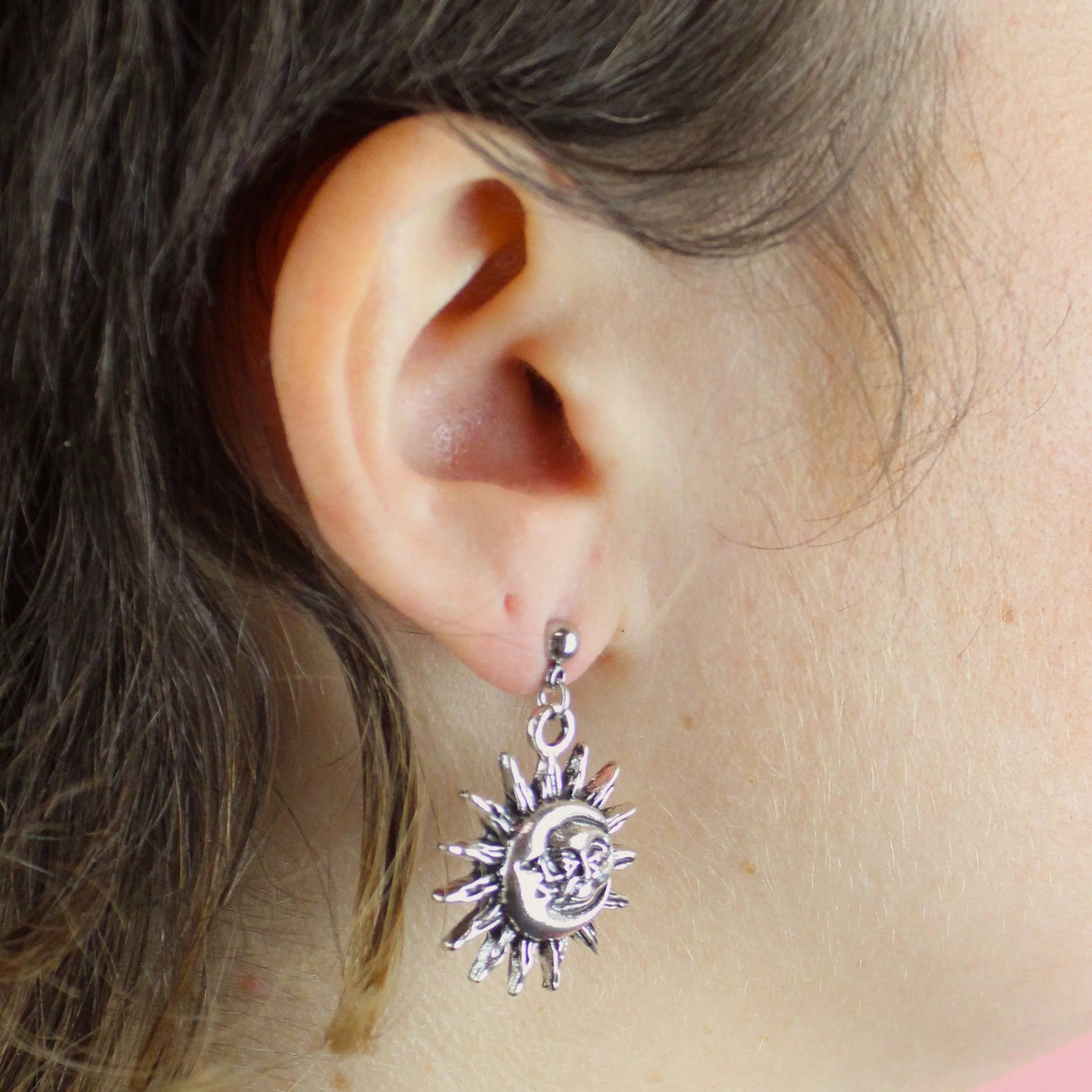 Moon & Sun Stud Earrings - Image 3