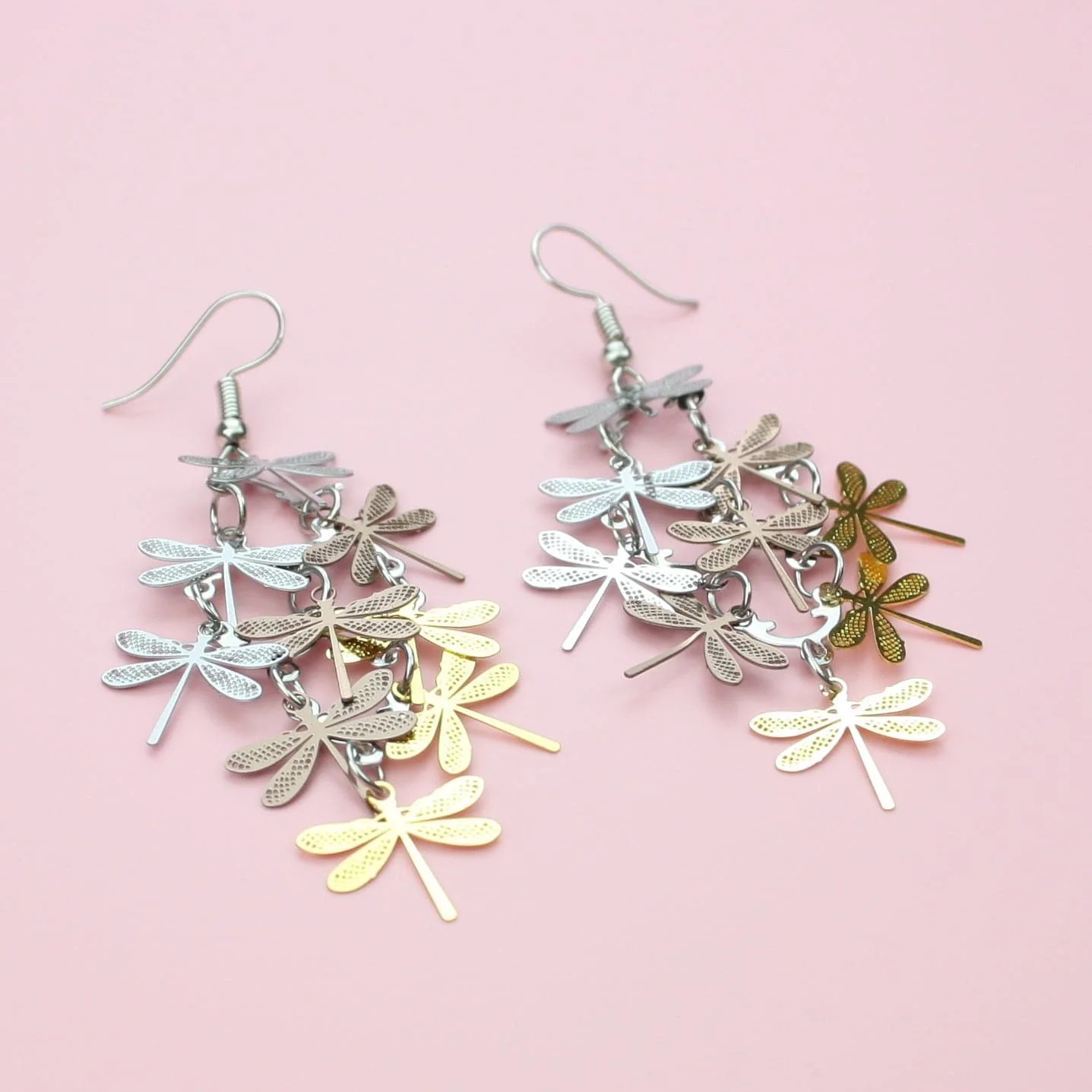 Multicolour Dragonfly Earrings - Image 4
