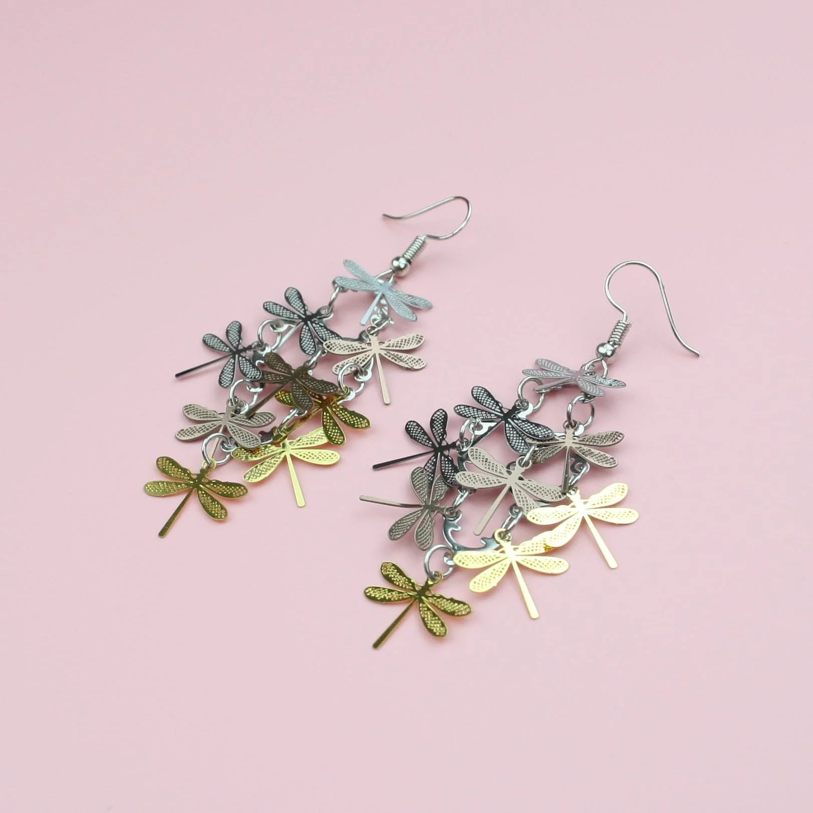 Multicolour Dragonfly Earrings - Image 5