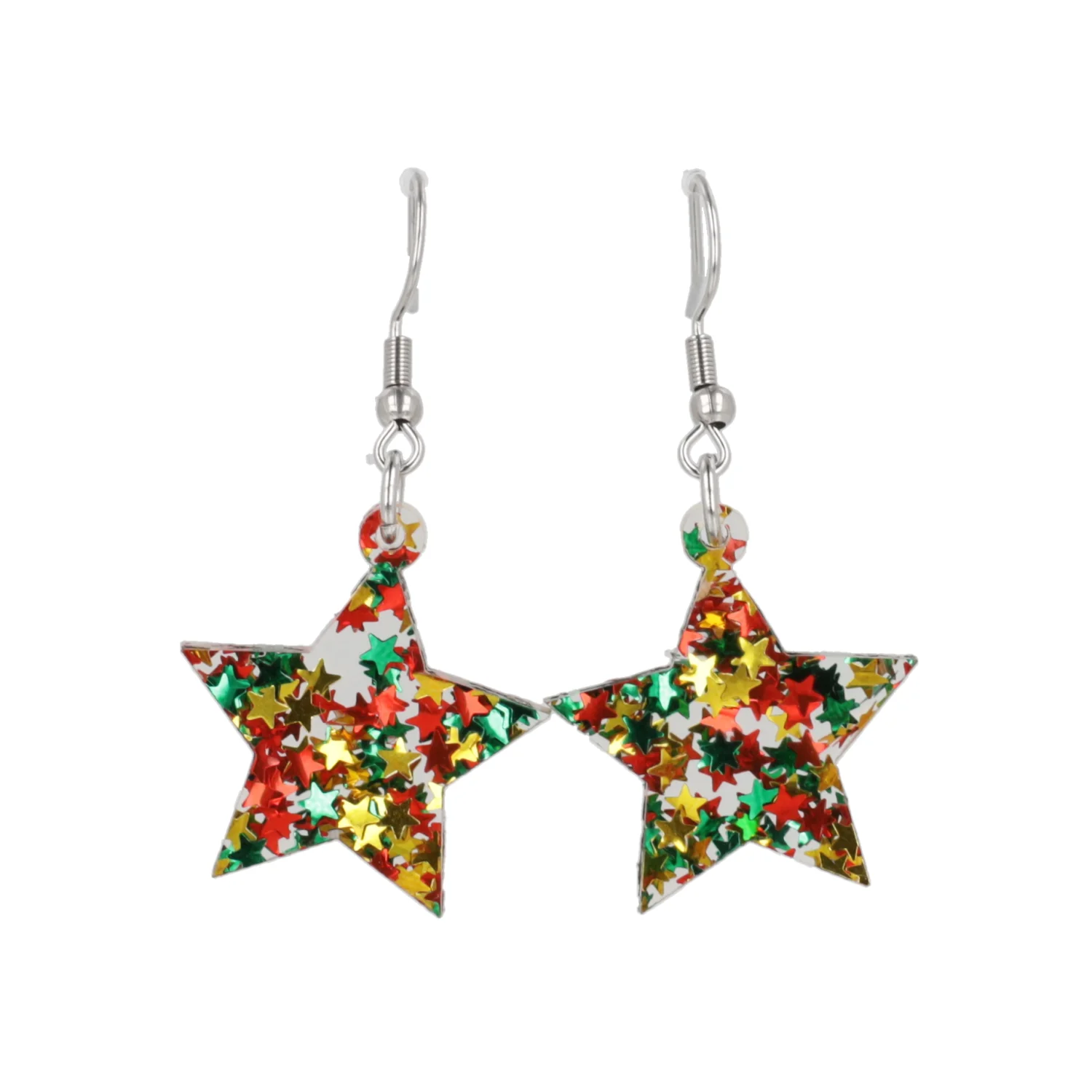 Multicolour Stellar Confetti Star Earrings - Image 2