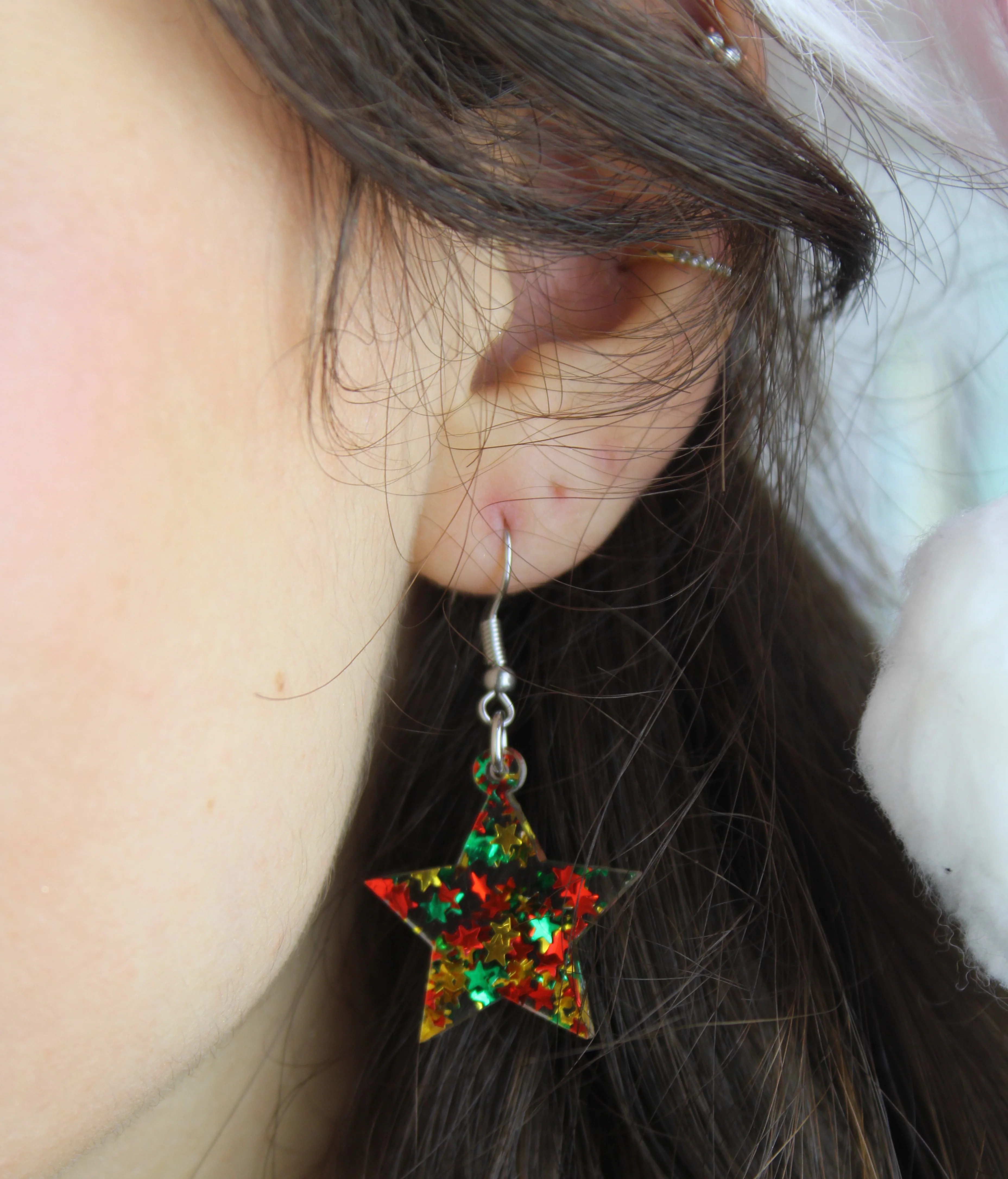Multicolour Stellar Confetti Star Earrings - Image 3