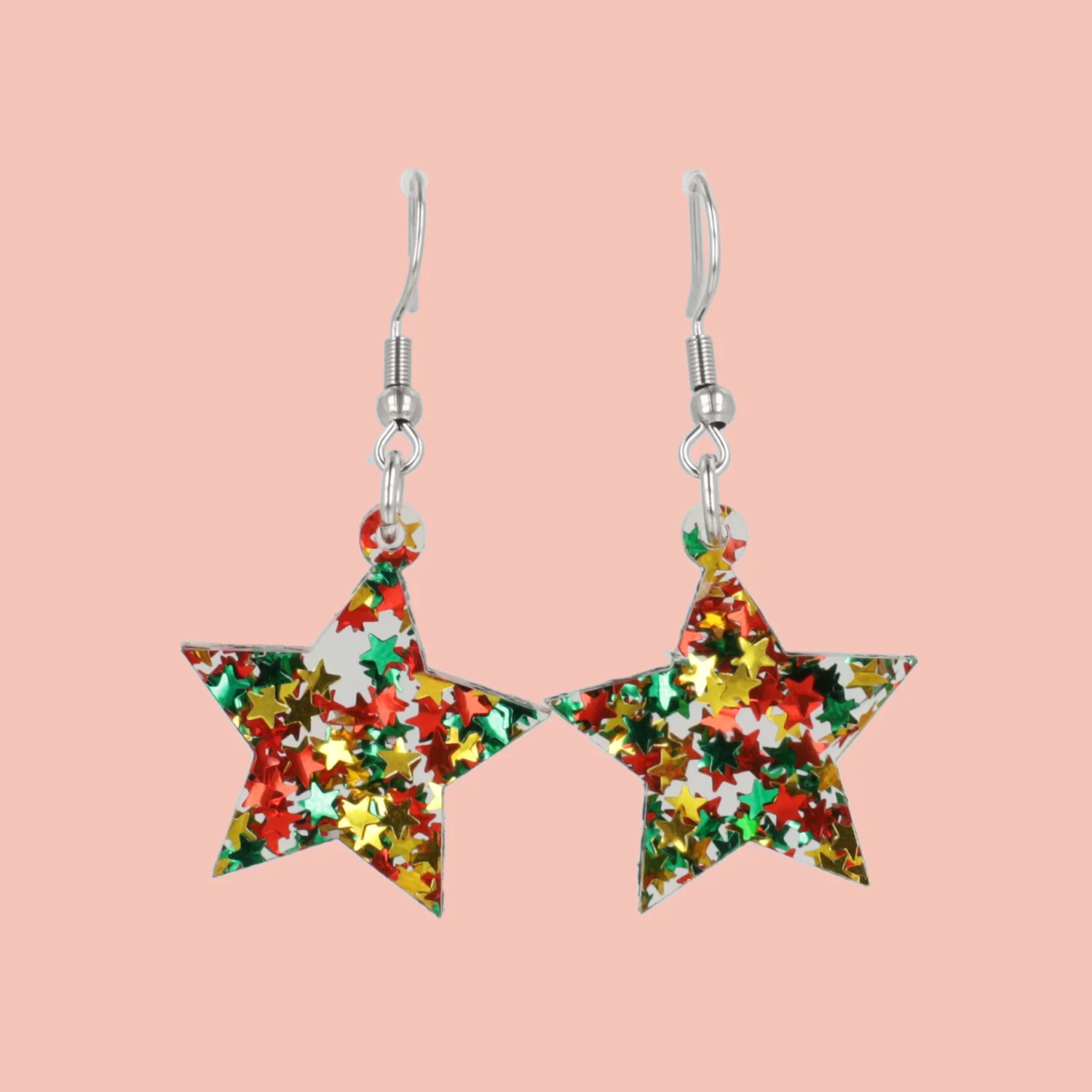 Multicolour Stellar Confetti Star Earrings - Image 6