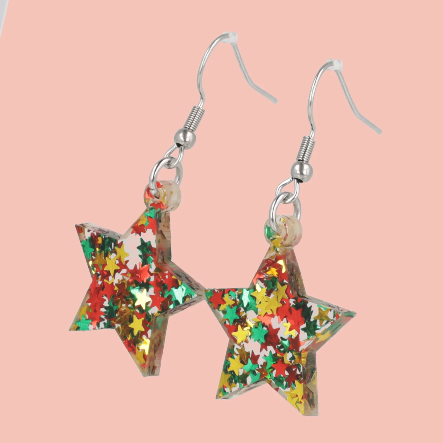Multicolour Stellar Confetti Star Earrings - Image 7