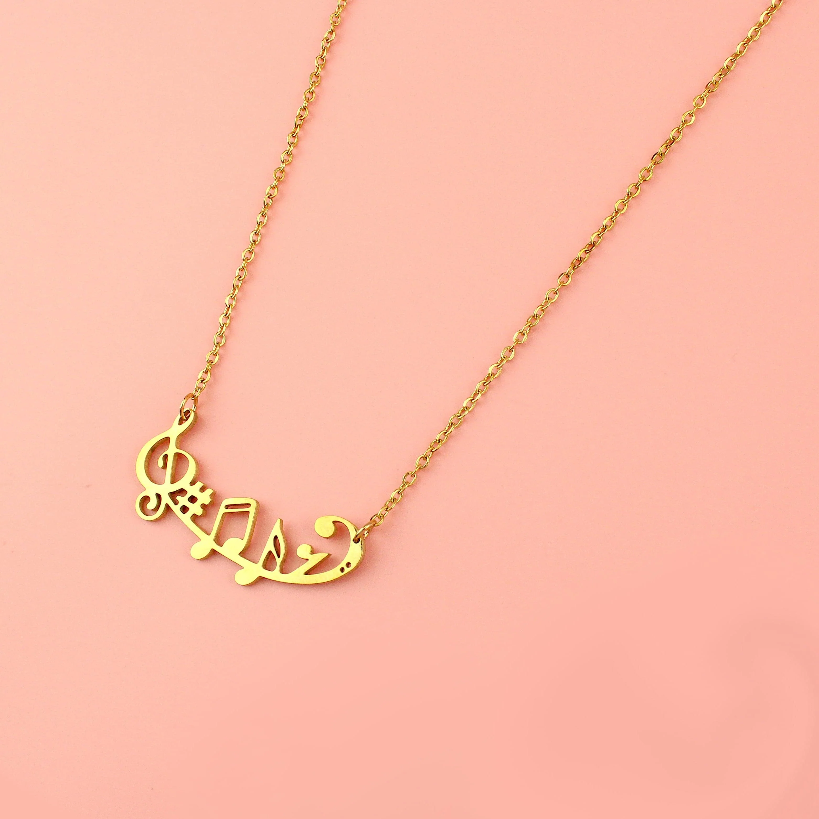 Music Note Necklace (Gold Plated) - Image 3