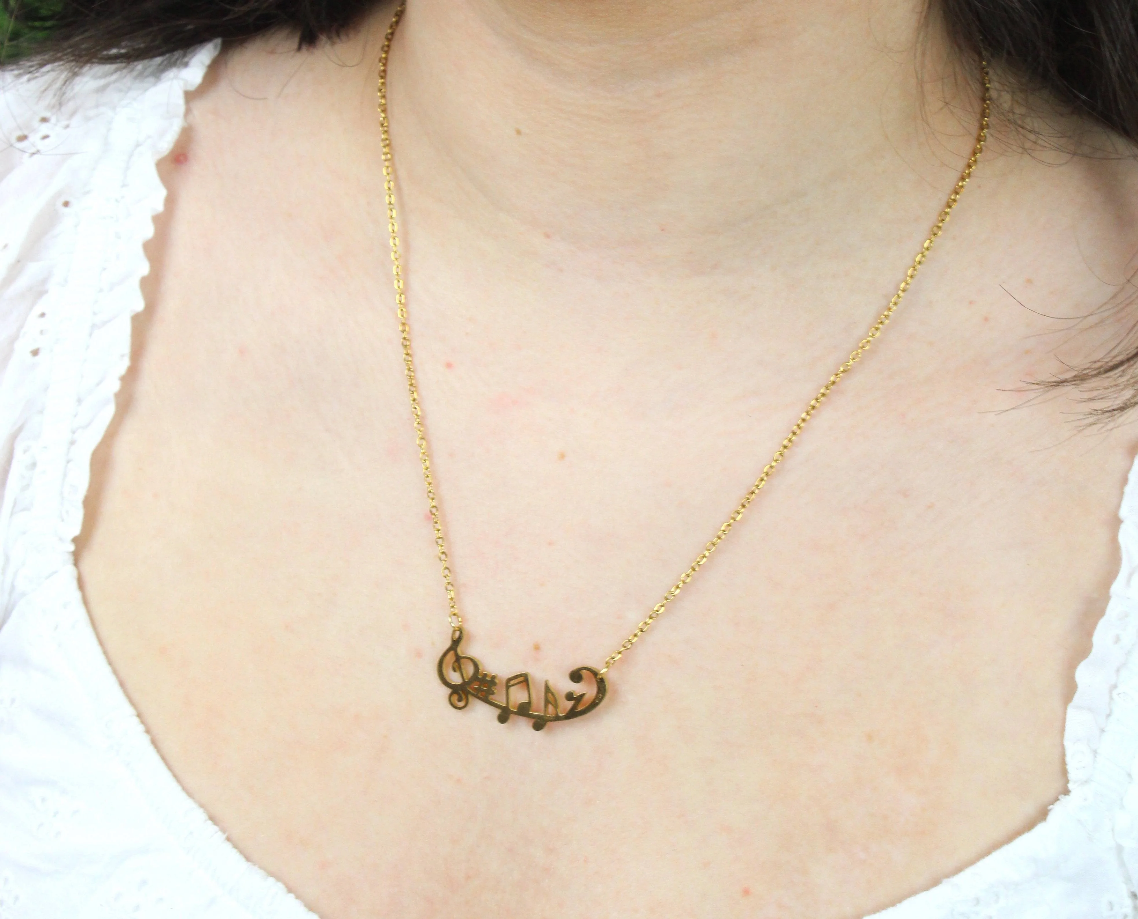 Music Note Necklace (Gold Plated) - Image 4