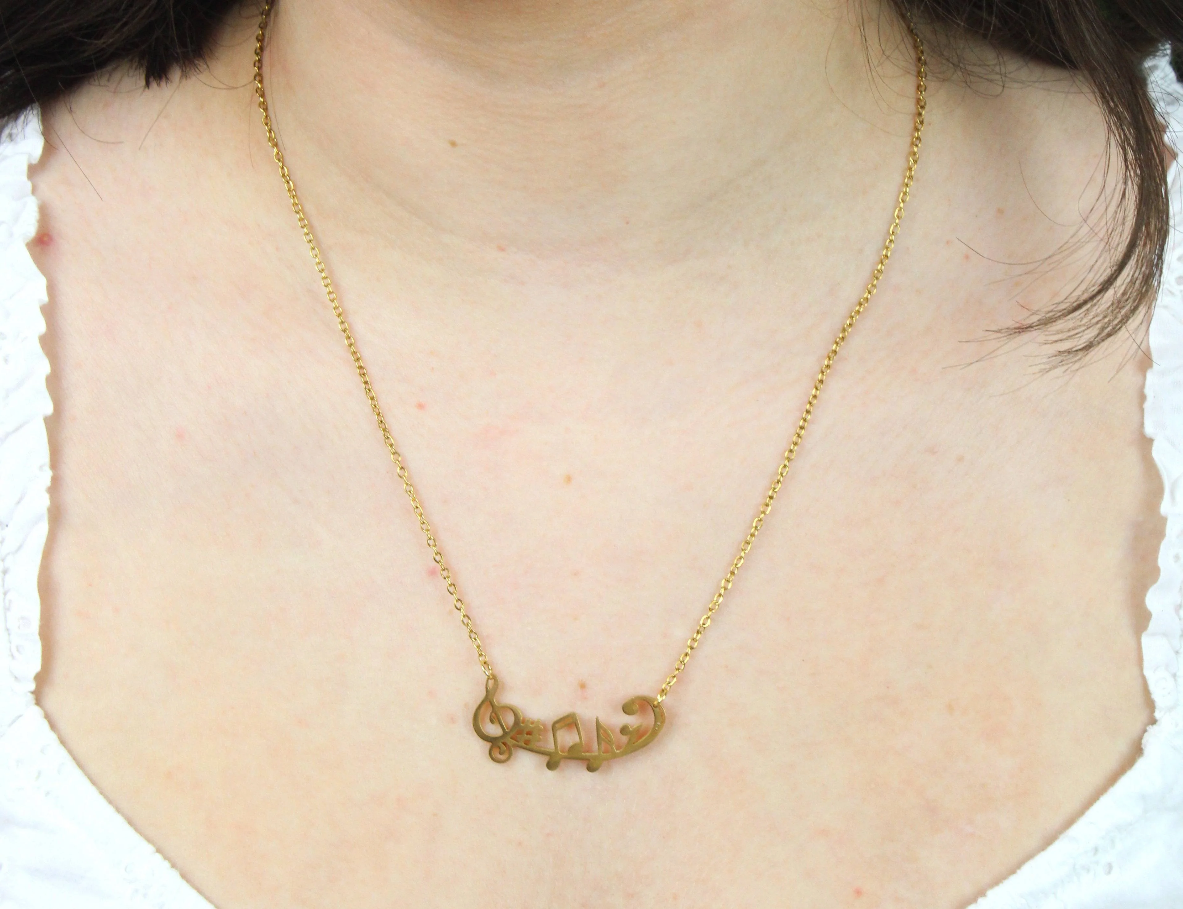 Music Note Necklace (Gold Plated) - Image 5