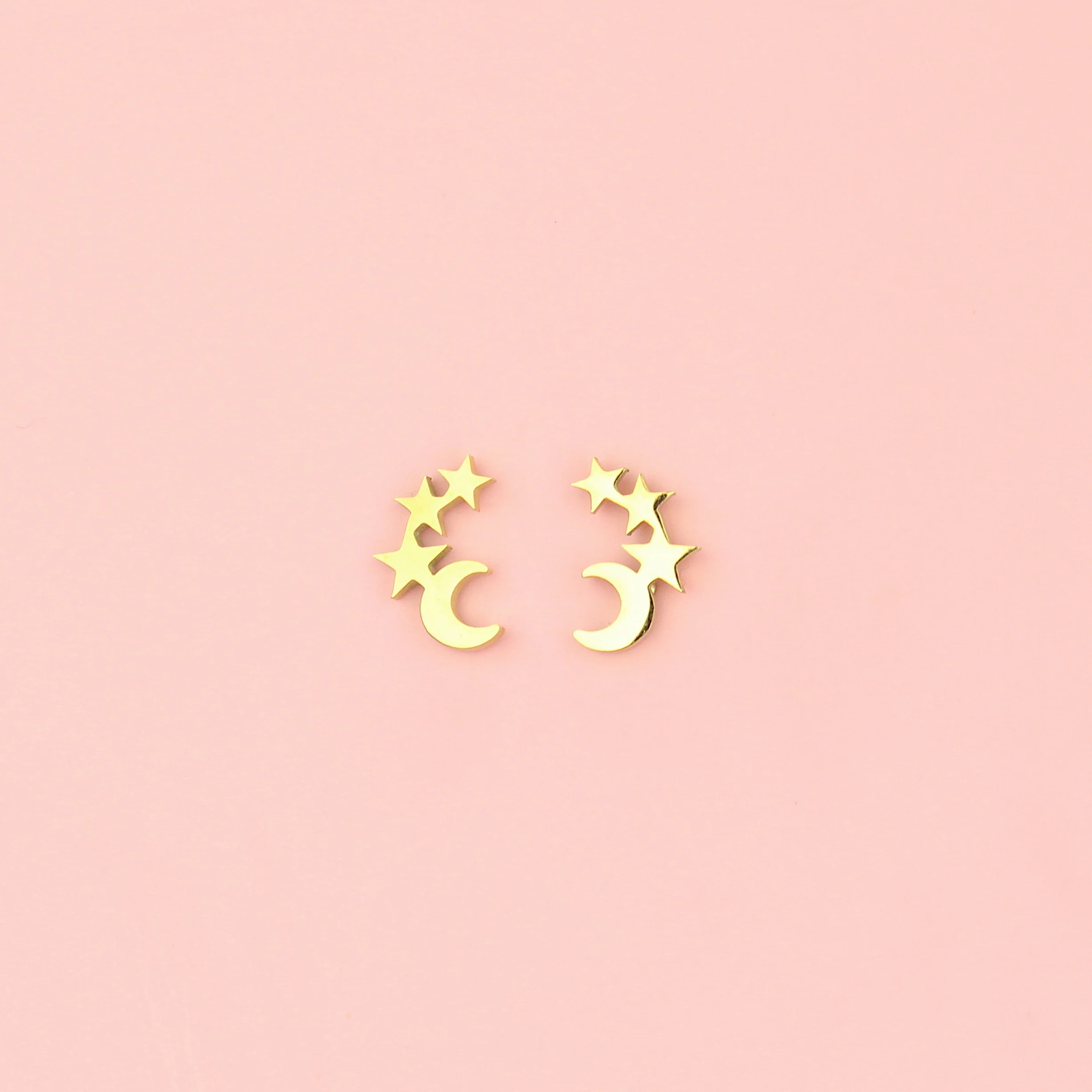 Night Sky Stud Earrings (Gold Plated)