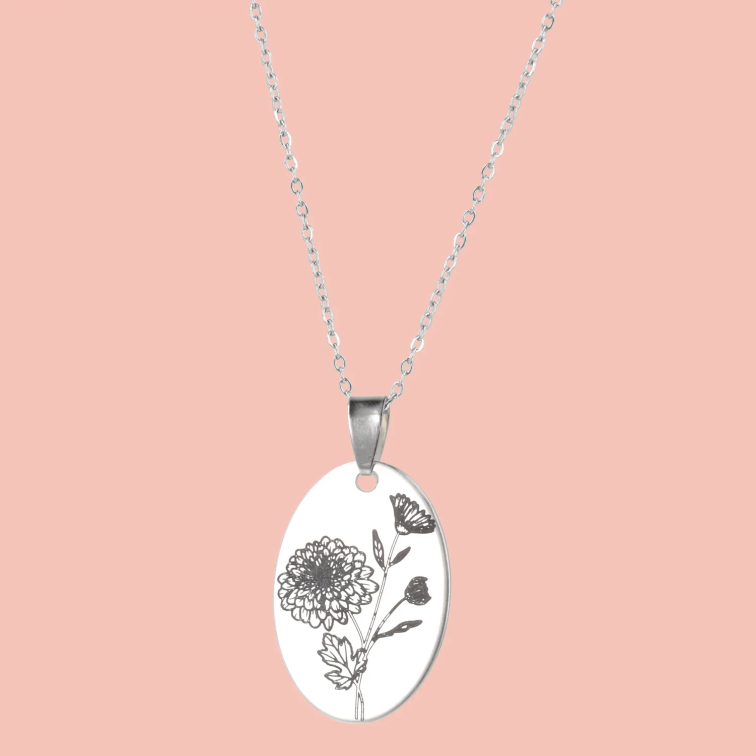 November Birth Flower Necklace - Chrysanthemum