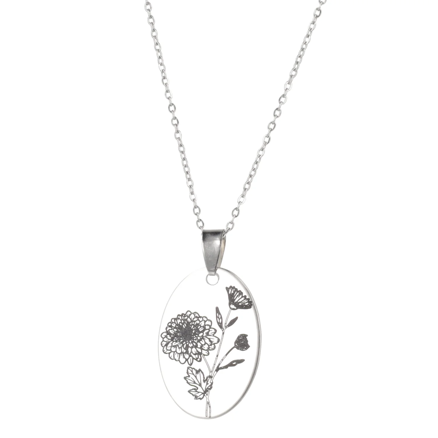 November Birth Flower Necklace - Chrysanthemum - Image 5