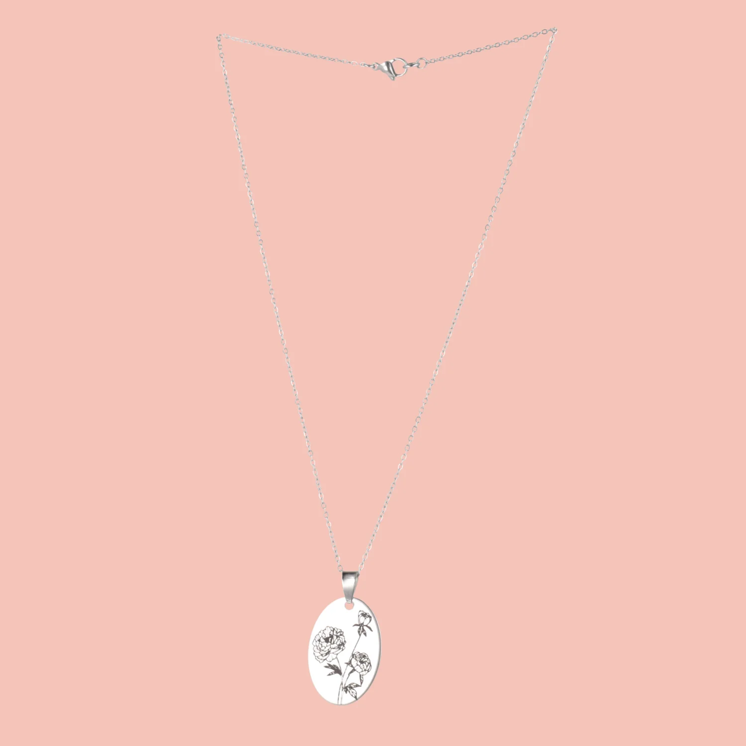 November Birth Flower Necklace - Peony - Image 3