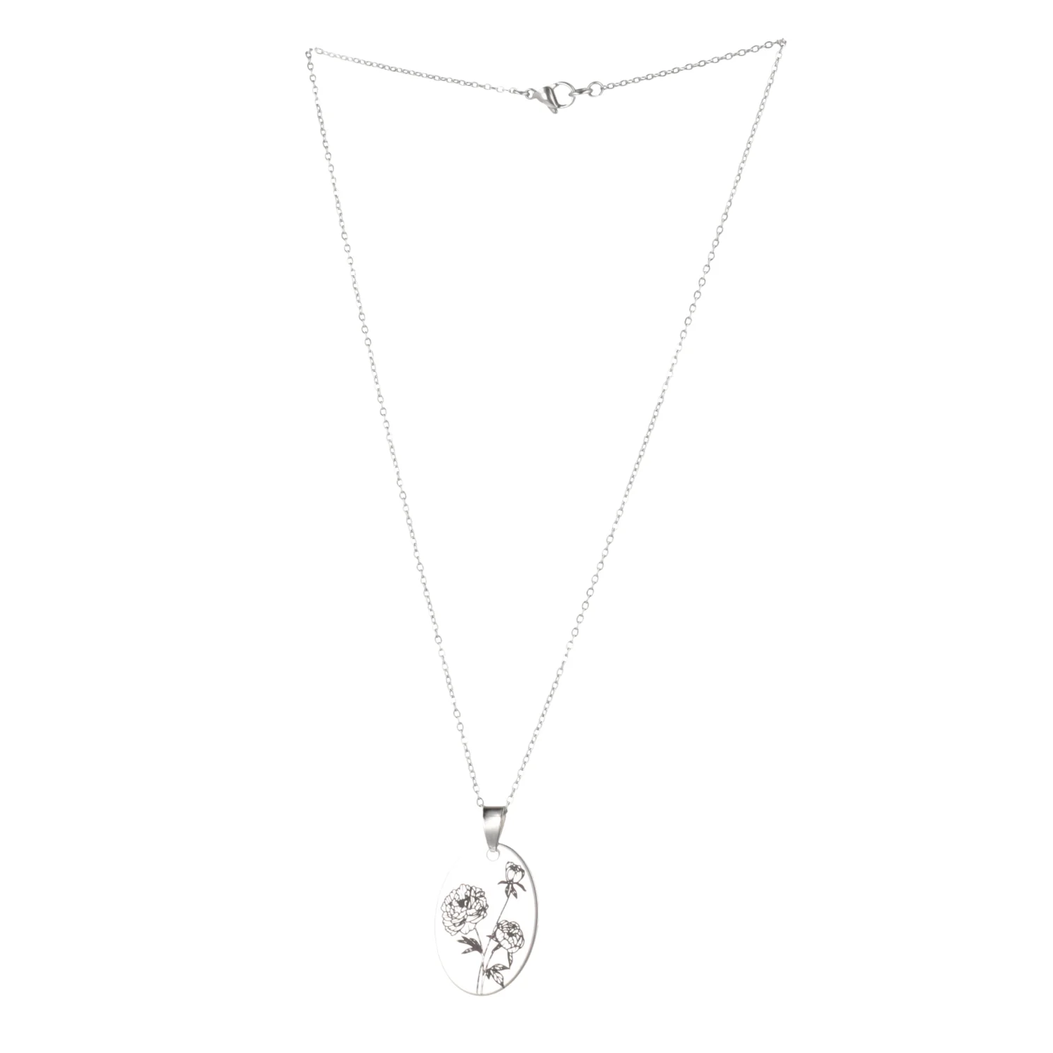 November Birth Flower Necklace - Peony - Image 6