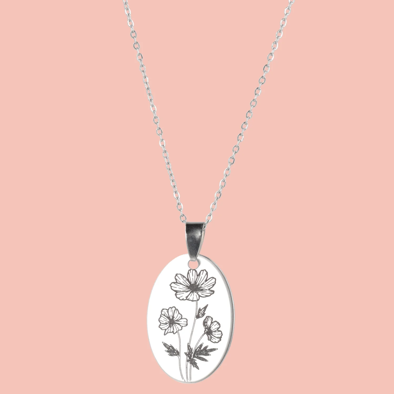 October Birth Flower Necklace - Cosmos