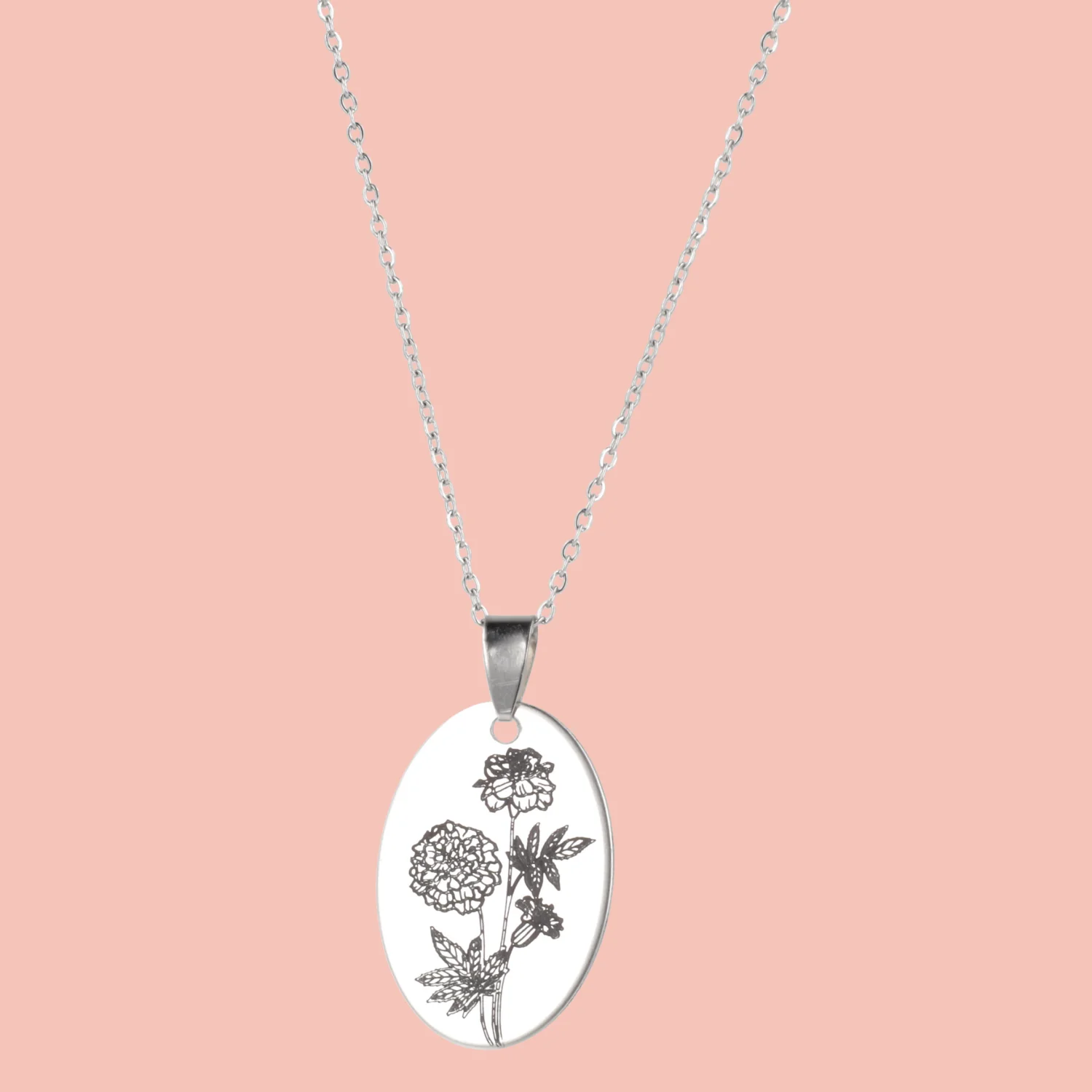 October Birth Flower Necklace - Marigold