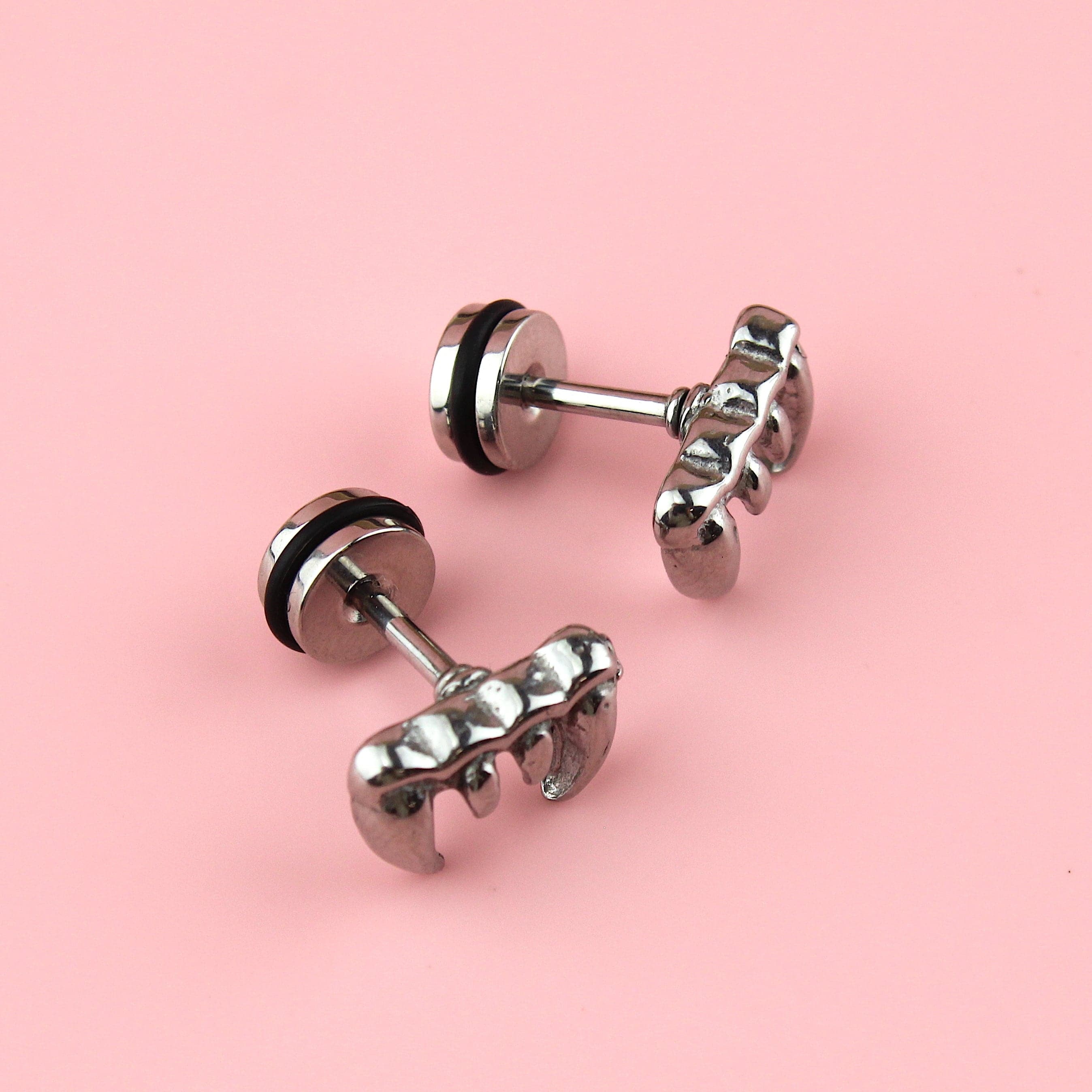 One Bite Stand Fang Stud Earrings - Image 3