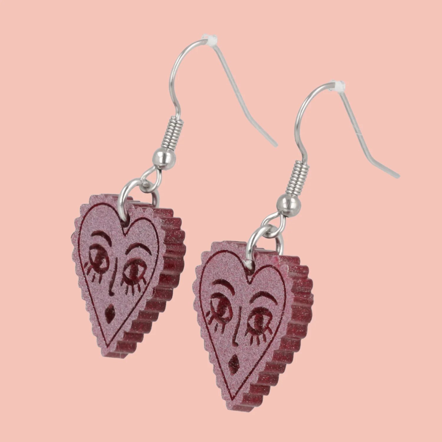 Ooh La La! Heart Face Earrings - Image 3