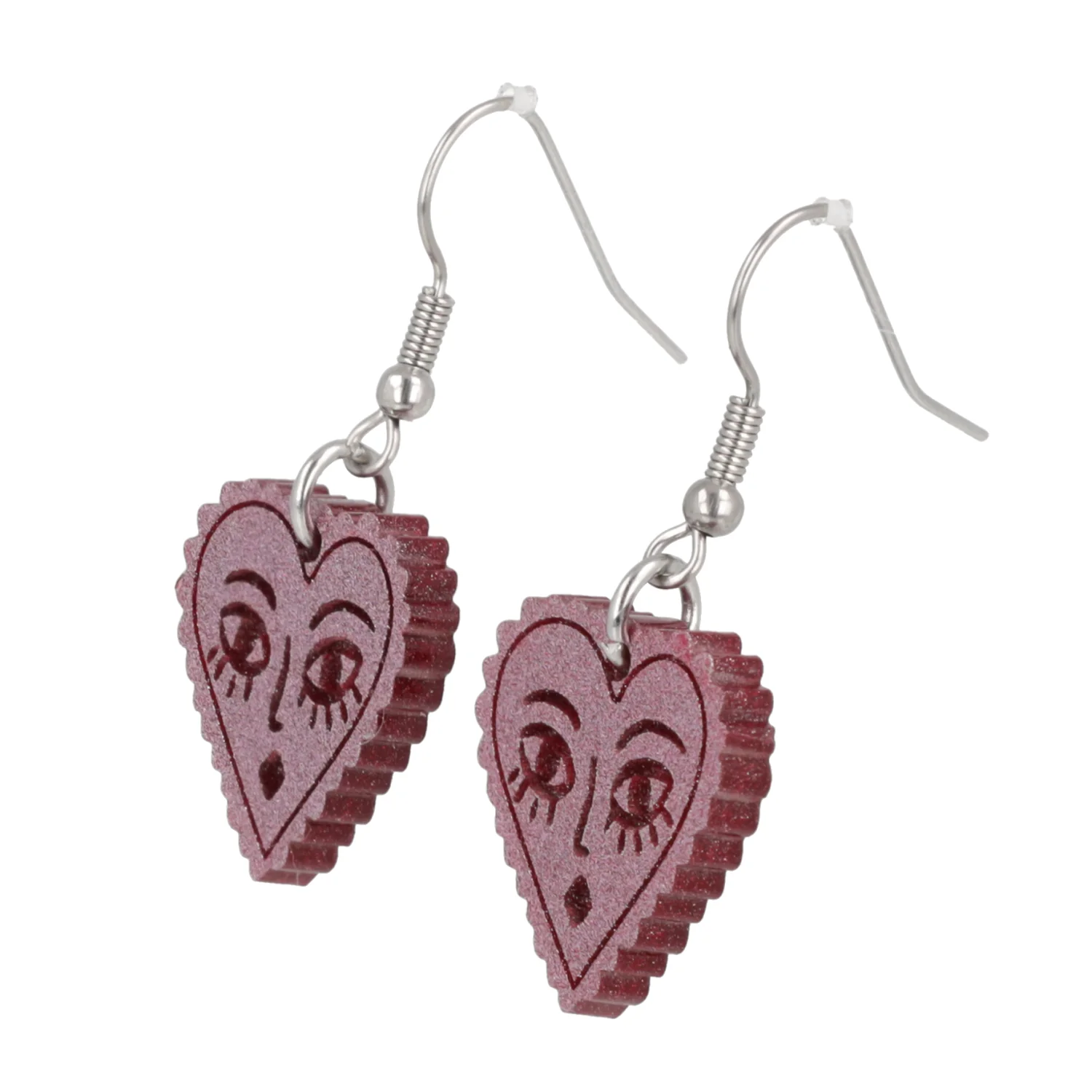 Ooh La La! Heart Face Earrings - Image 6