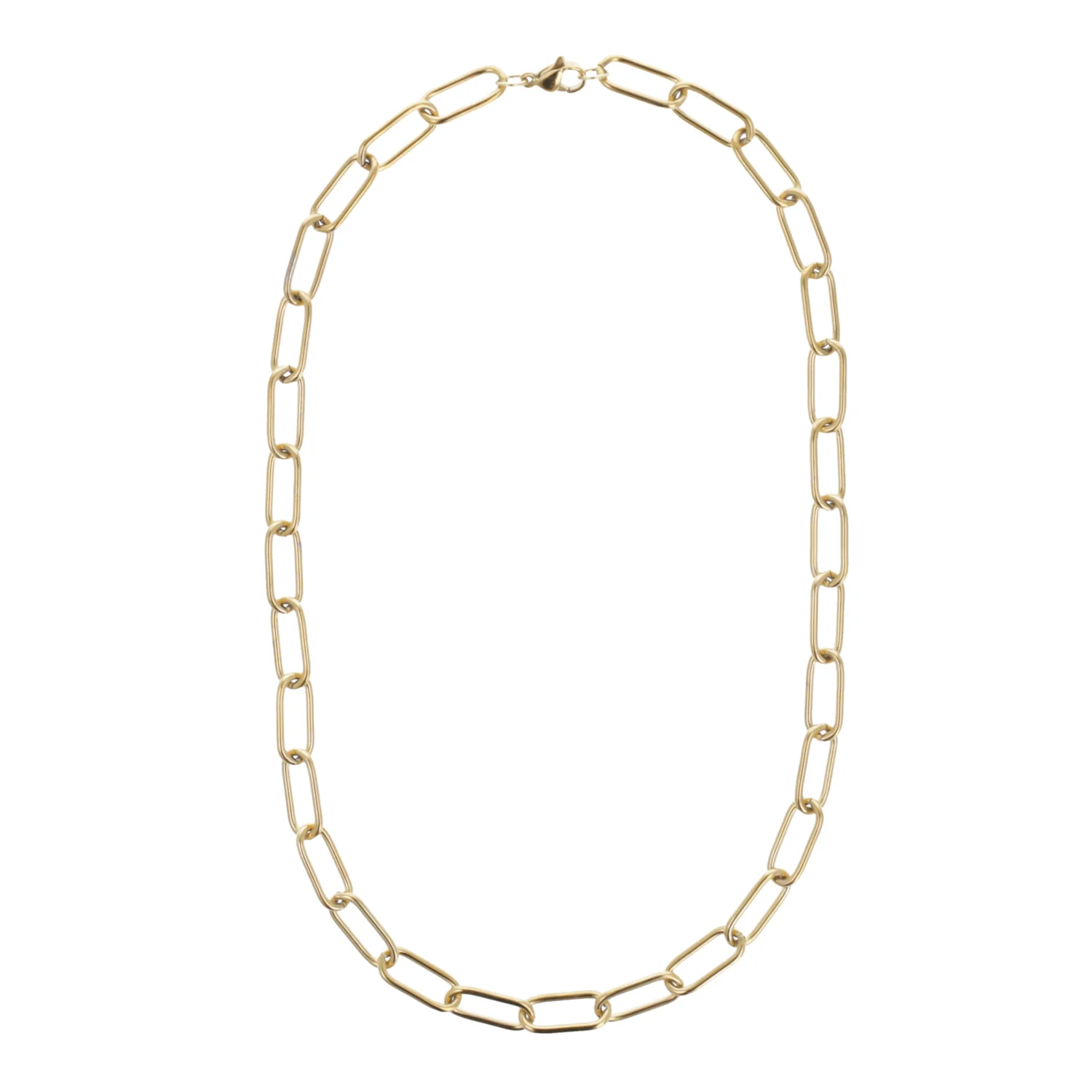 Oval Link Chain Necklace (Gold Plated) - Image 3