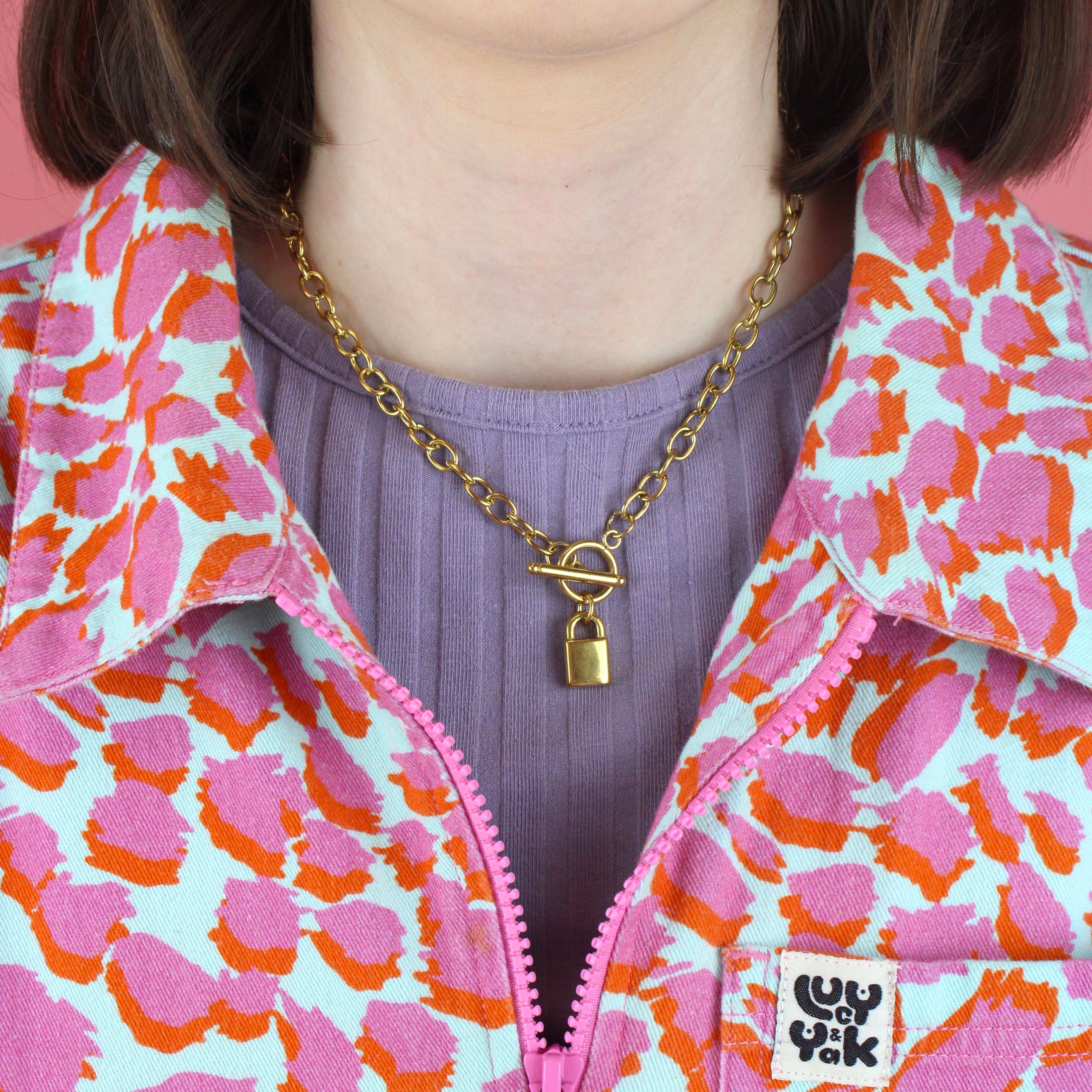 Padlock Chain Necklace (Gold Plated) - Image 3