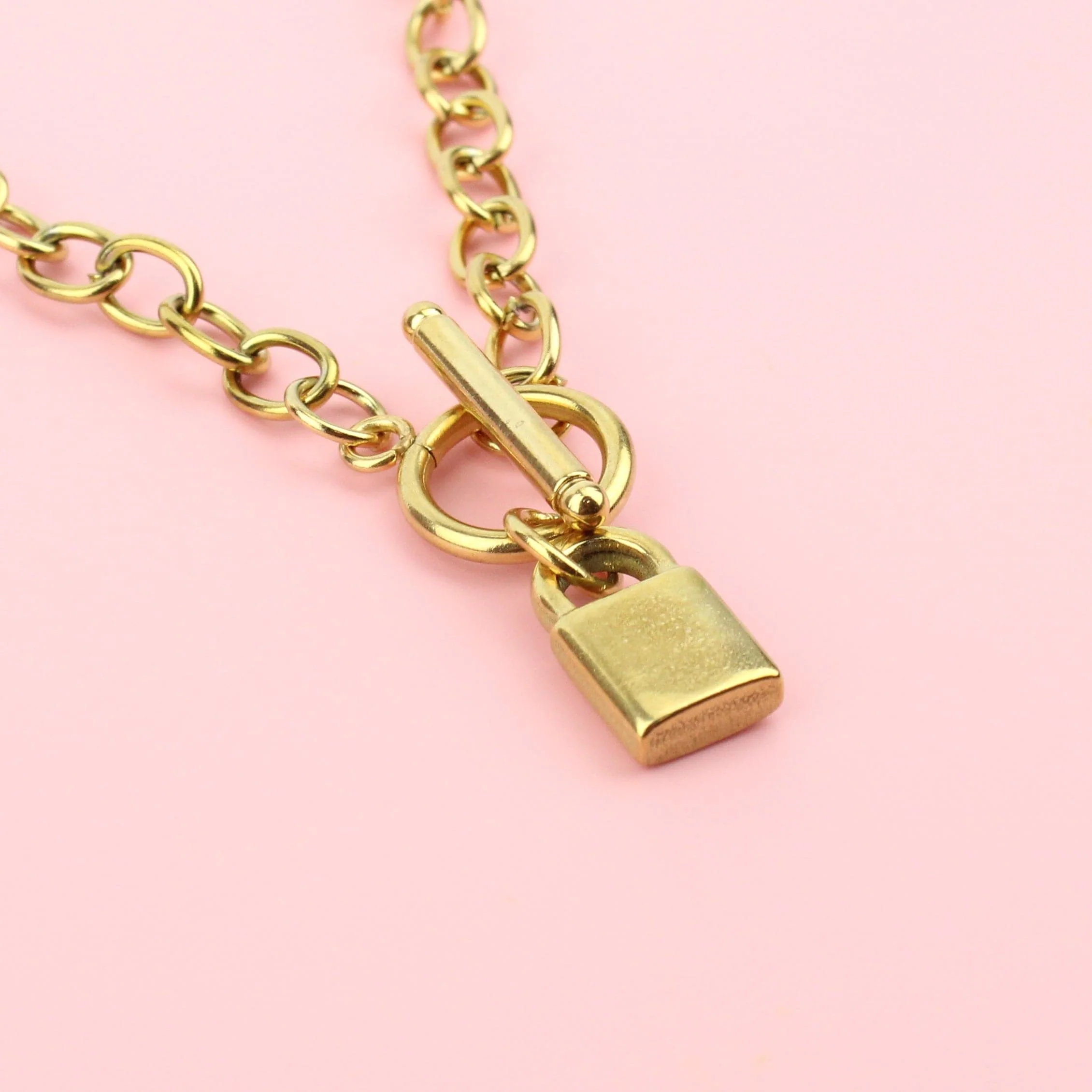 Padlock Chain Necklace (Gold Plated) - Image 4