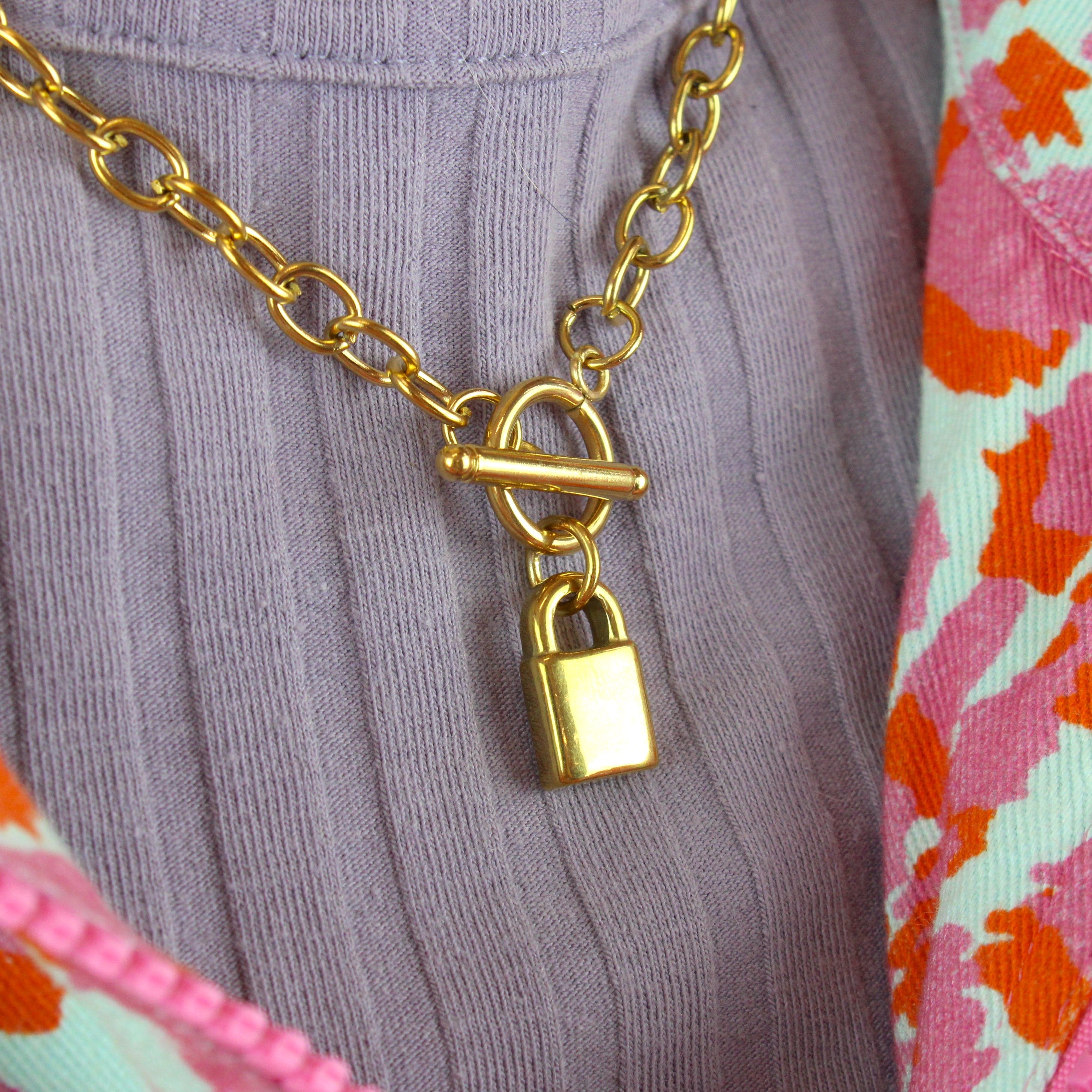 Padlock Chain Necklace (Gold Plated) - Image 5