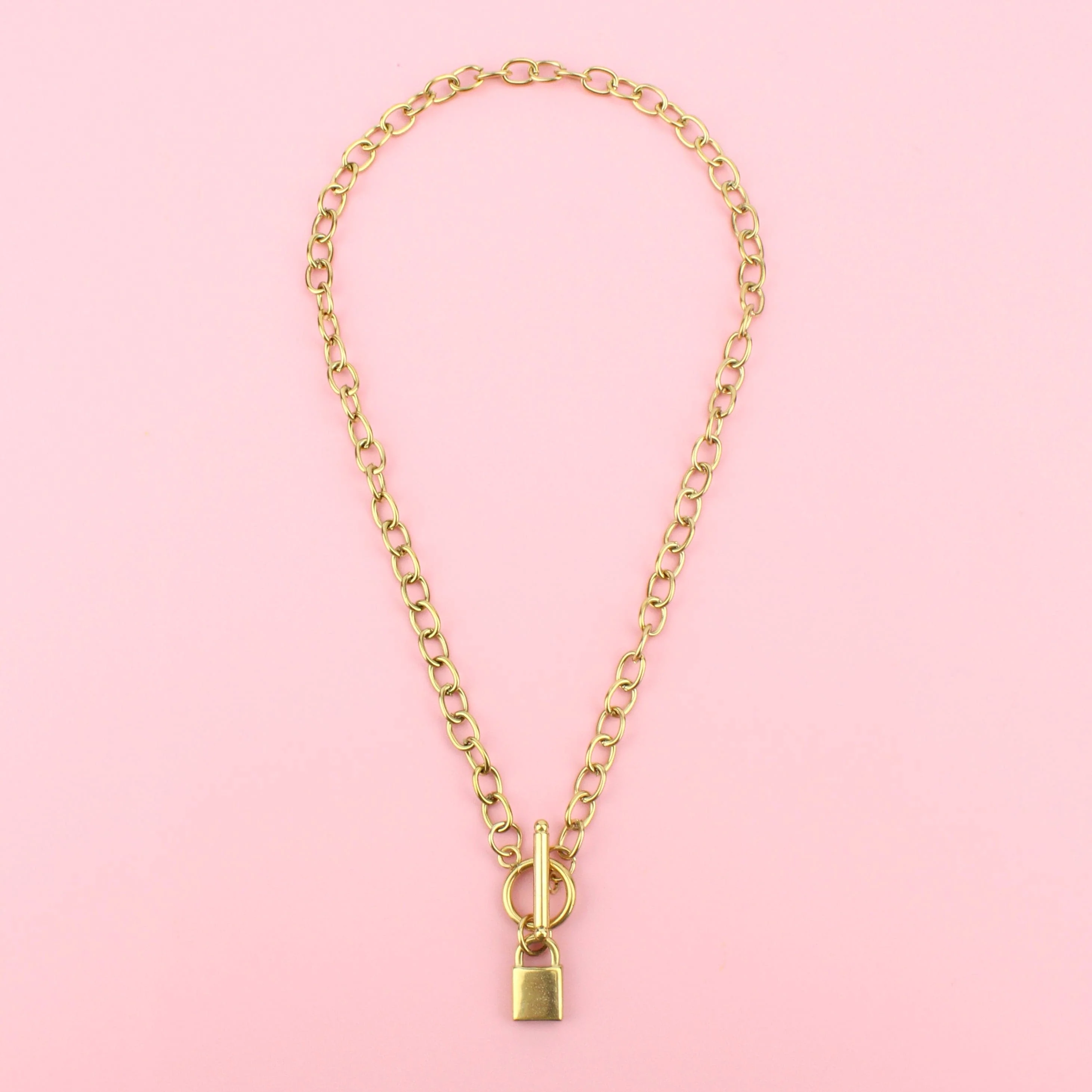 Padlock Chain Necklace (Gold Plated) - Image 6