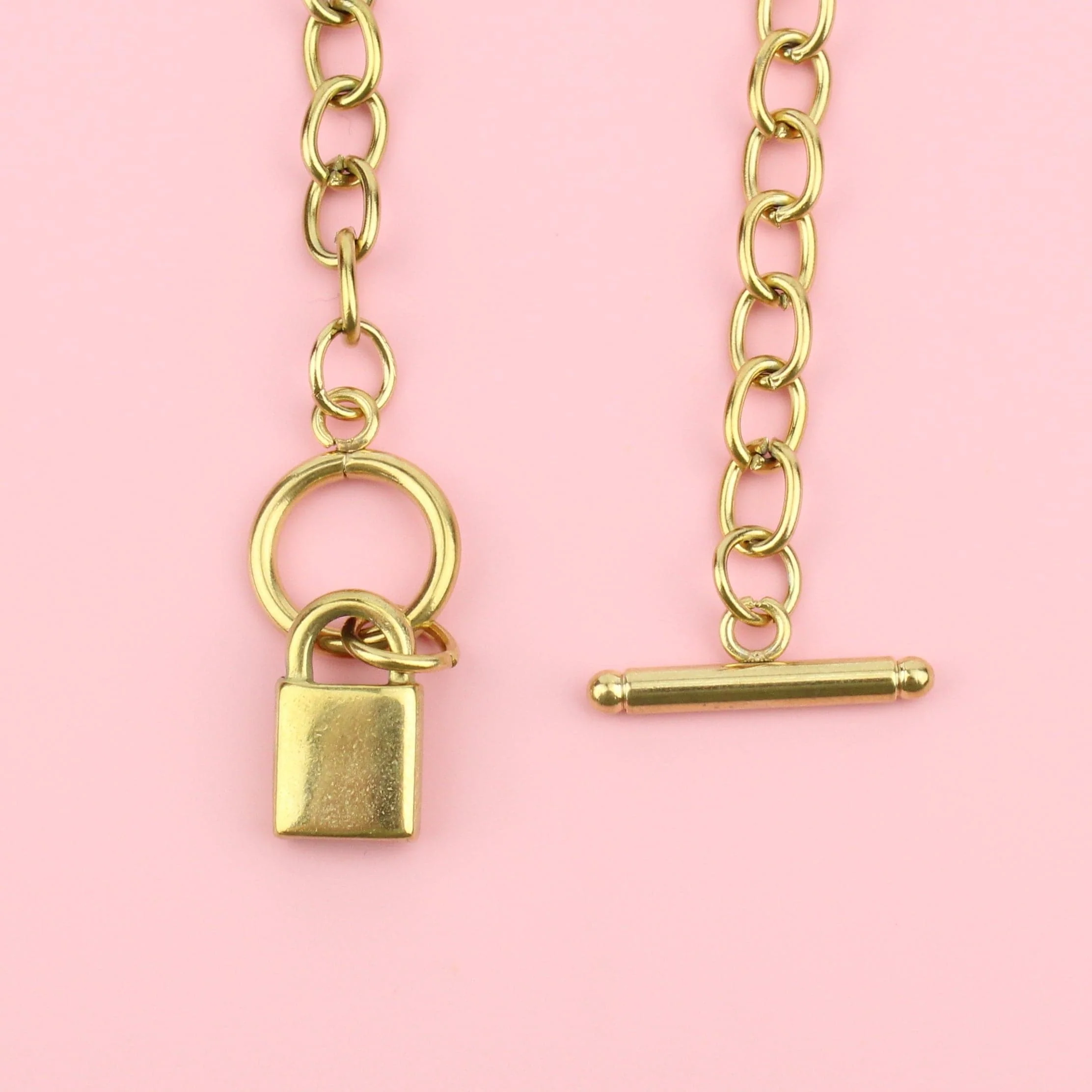 Padlock Chain Necklace (Gold Plated) - Image 7