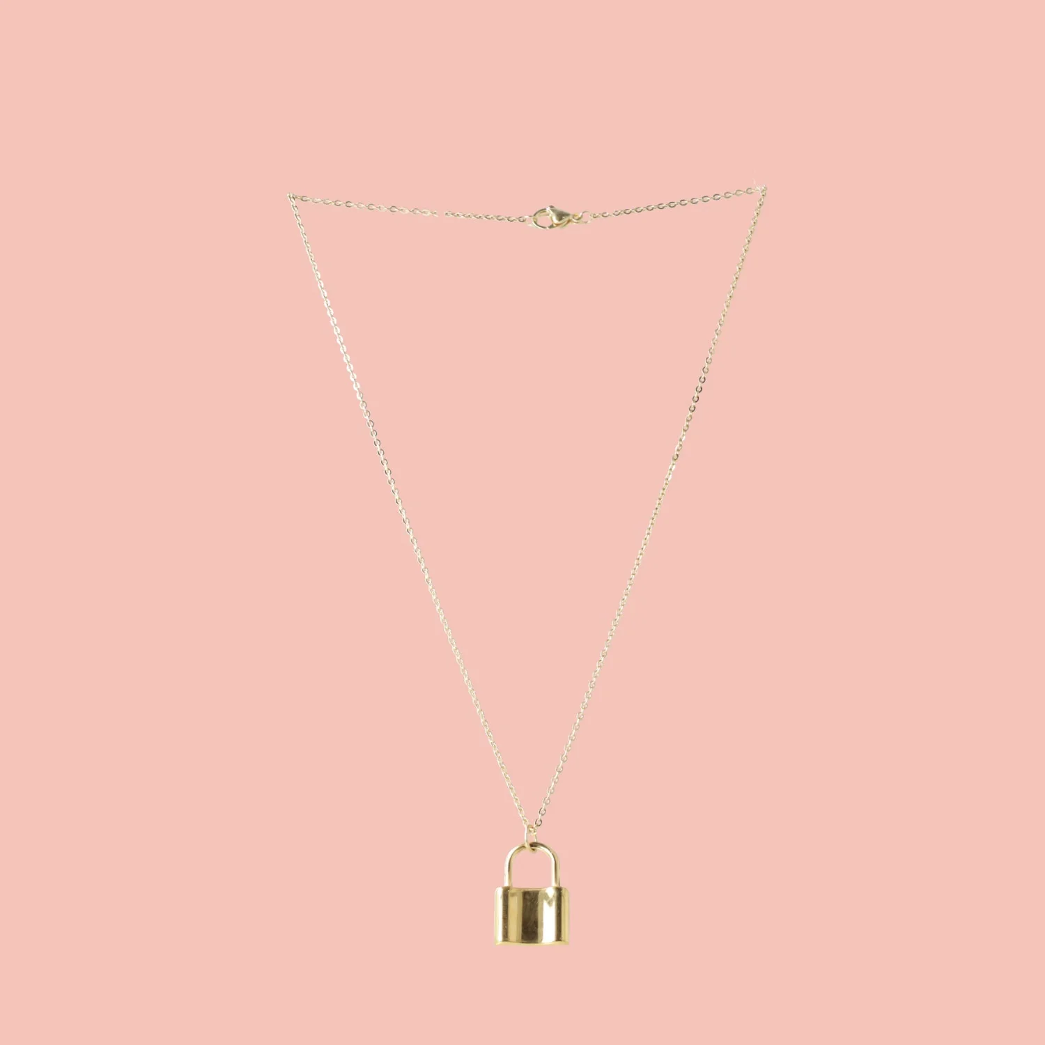 Padlock Pendant Necklace (Gold Plated) - Image 2