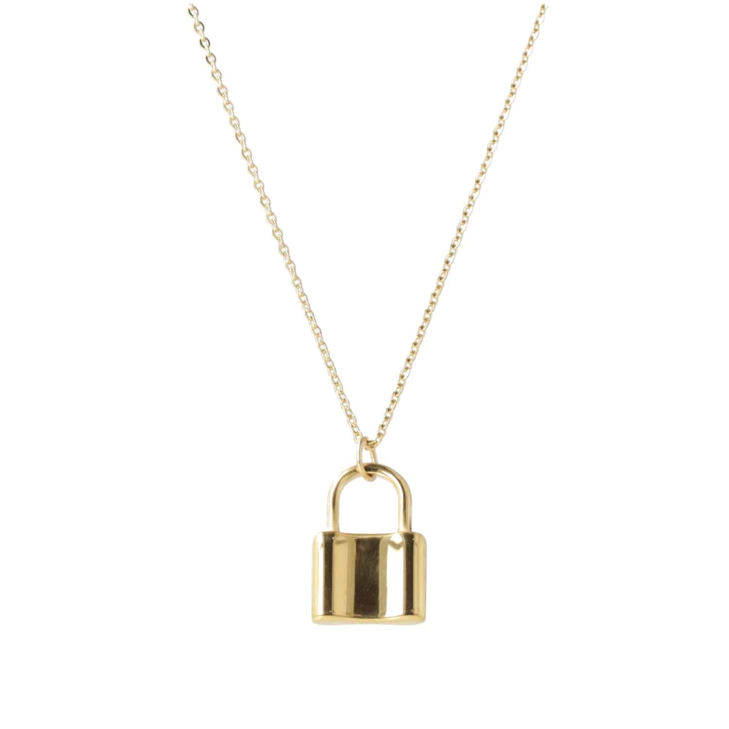Padlock Pendant Necklace (Gold Plated) - Image 3