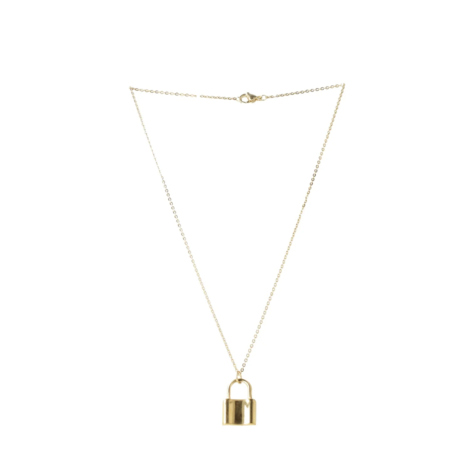 Padlock Pendant Necklace (Gold Plated) - Image 4