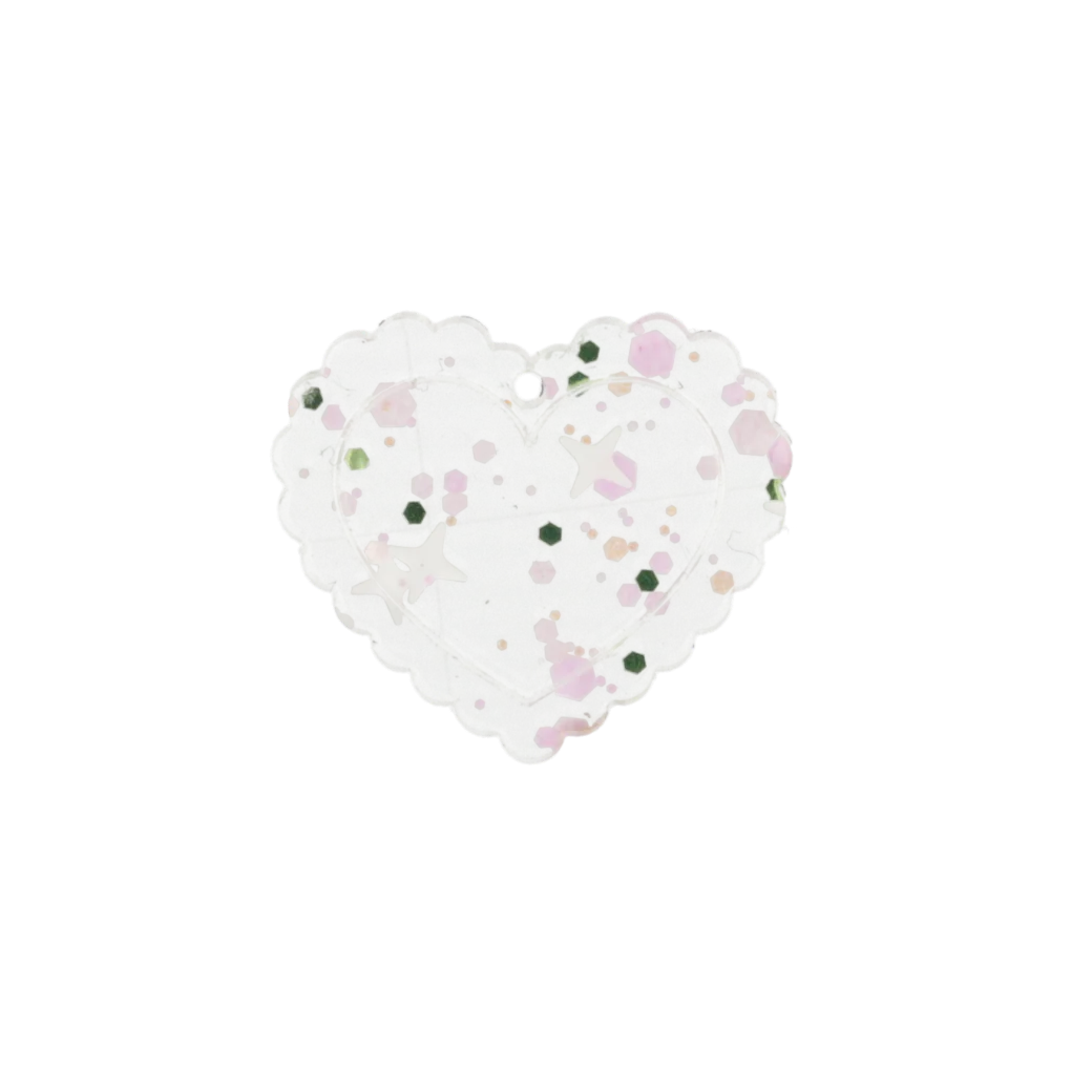 Pastel Confetti Heart Charm