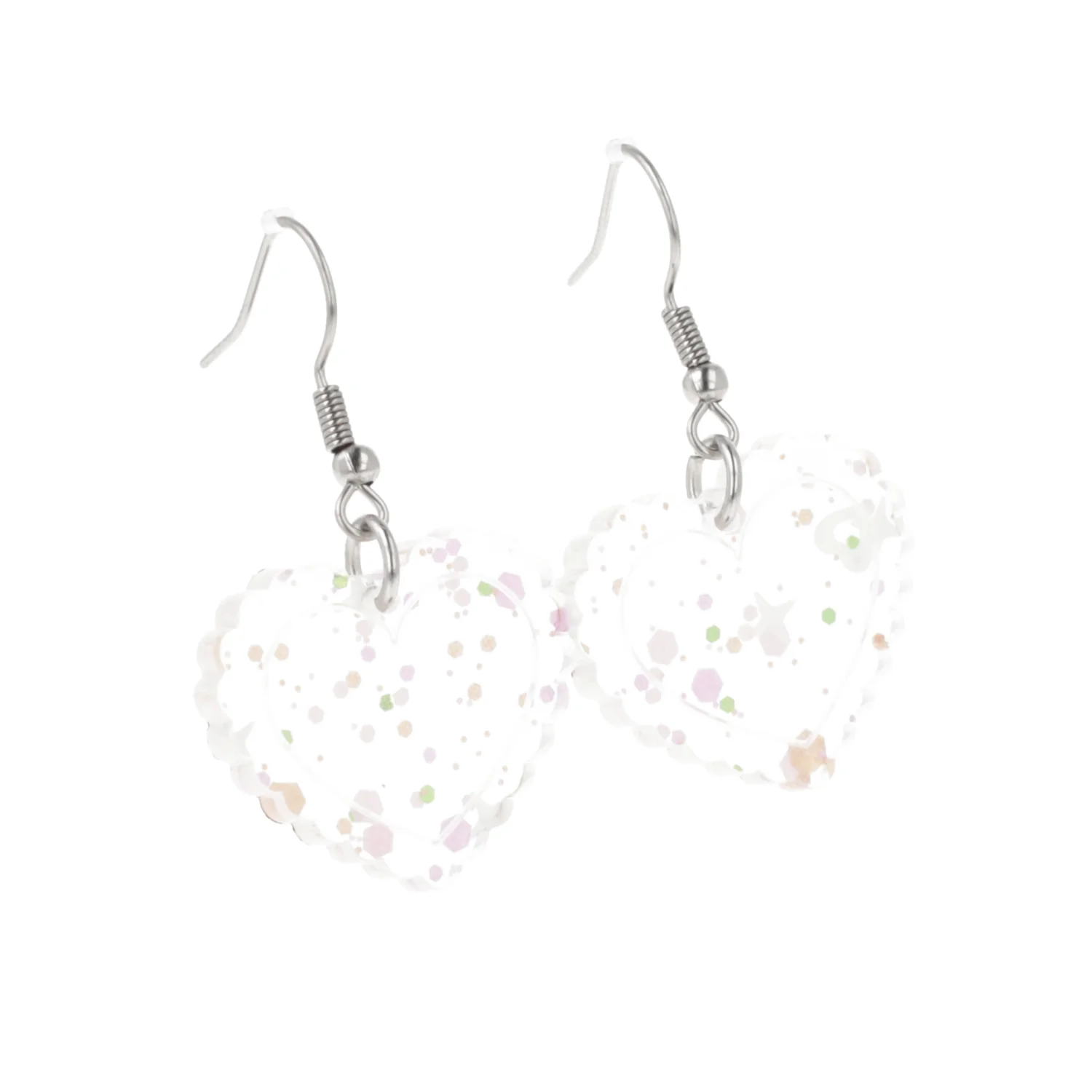Pastel Confetti Heart Earrings - Image 10