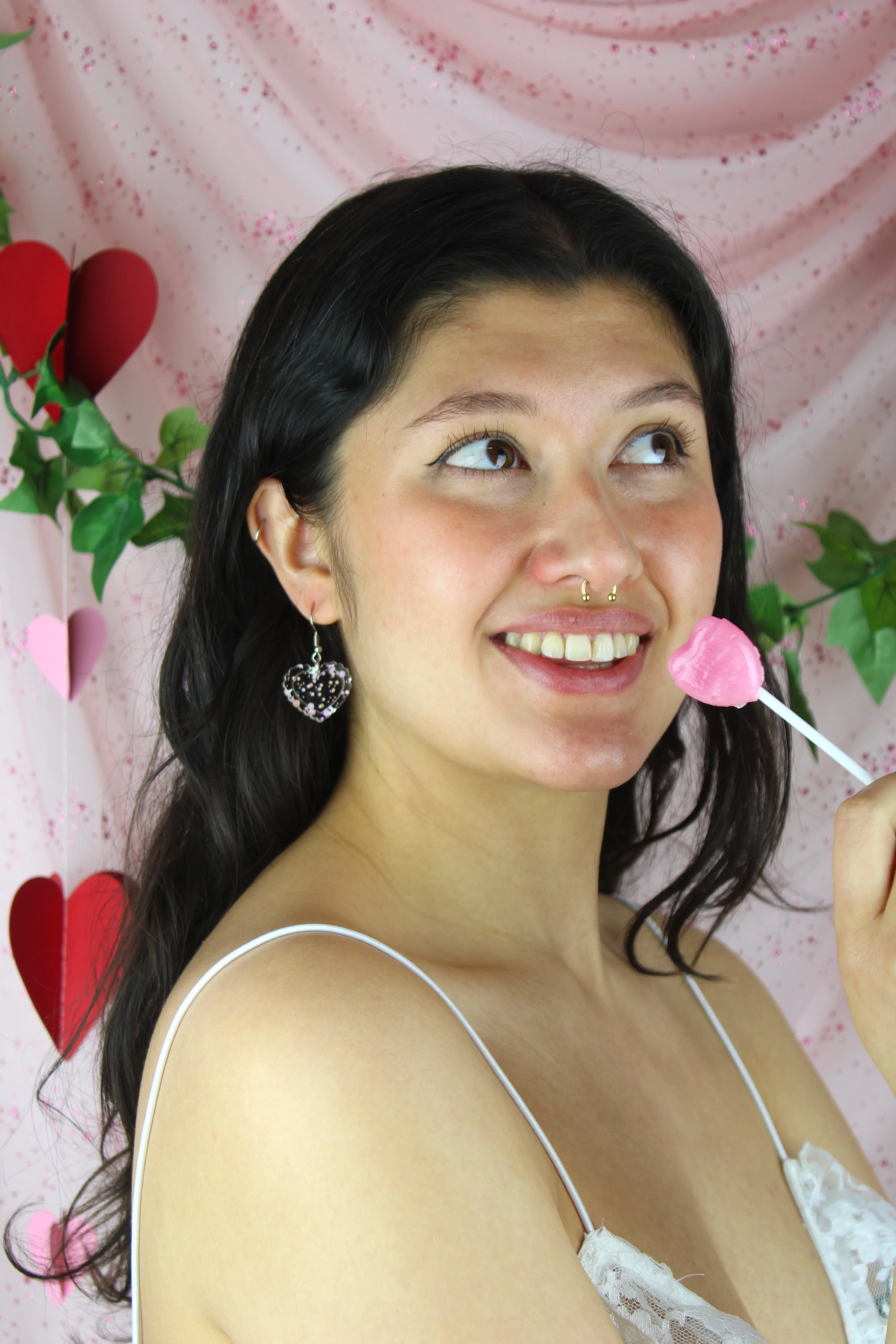 Pastel Confetti Heart Earrings - Image 4