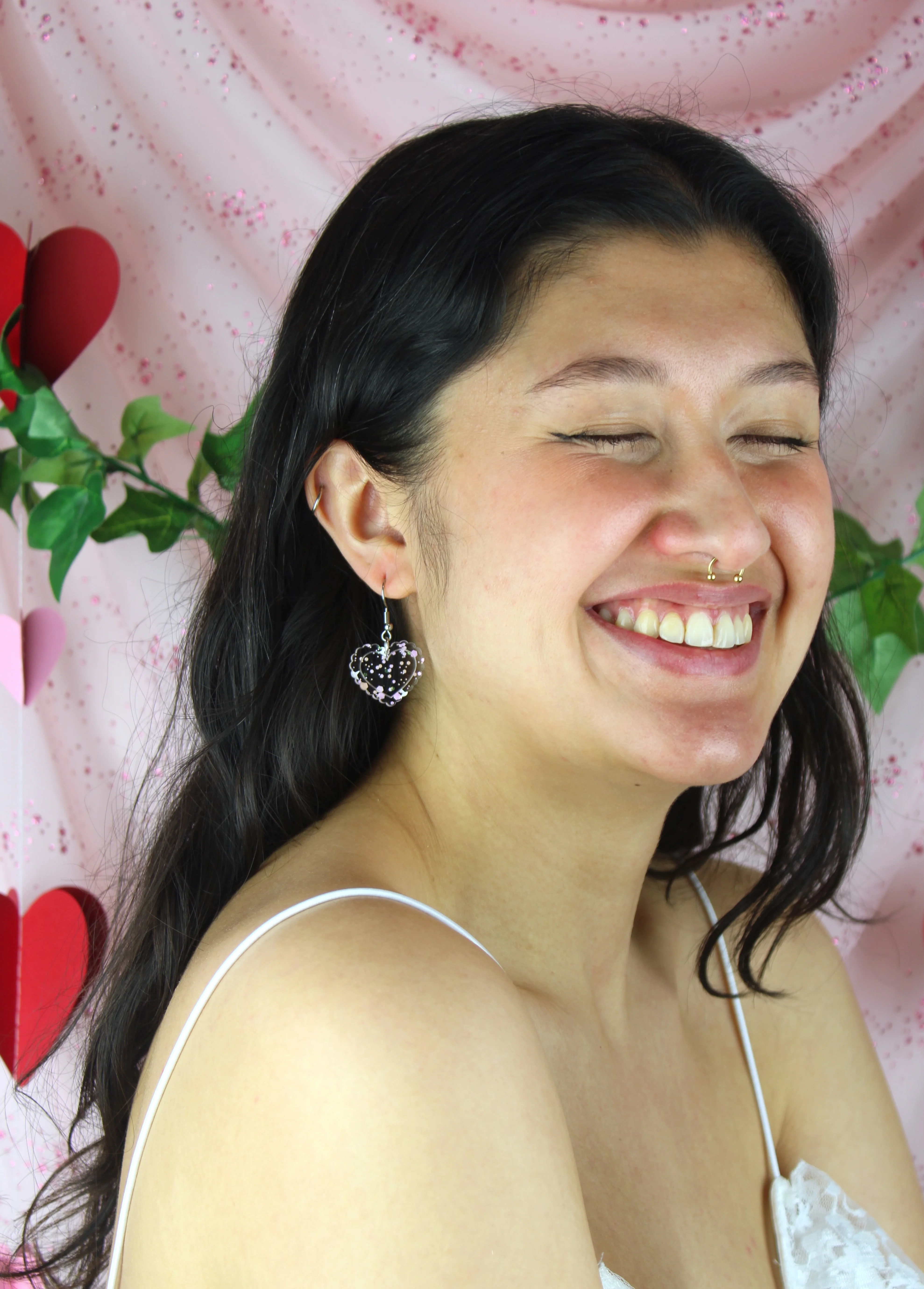 Pastel Confetti Heart Earrings - Image 5