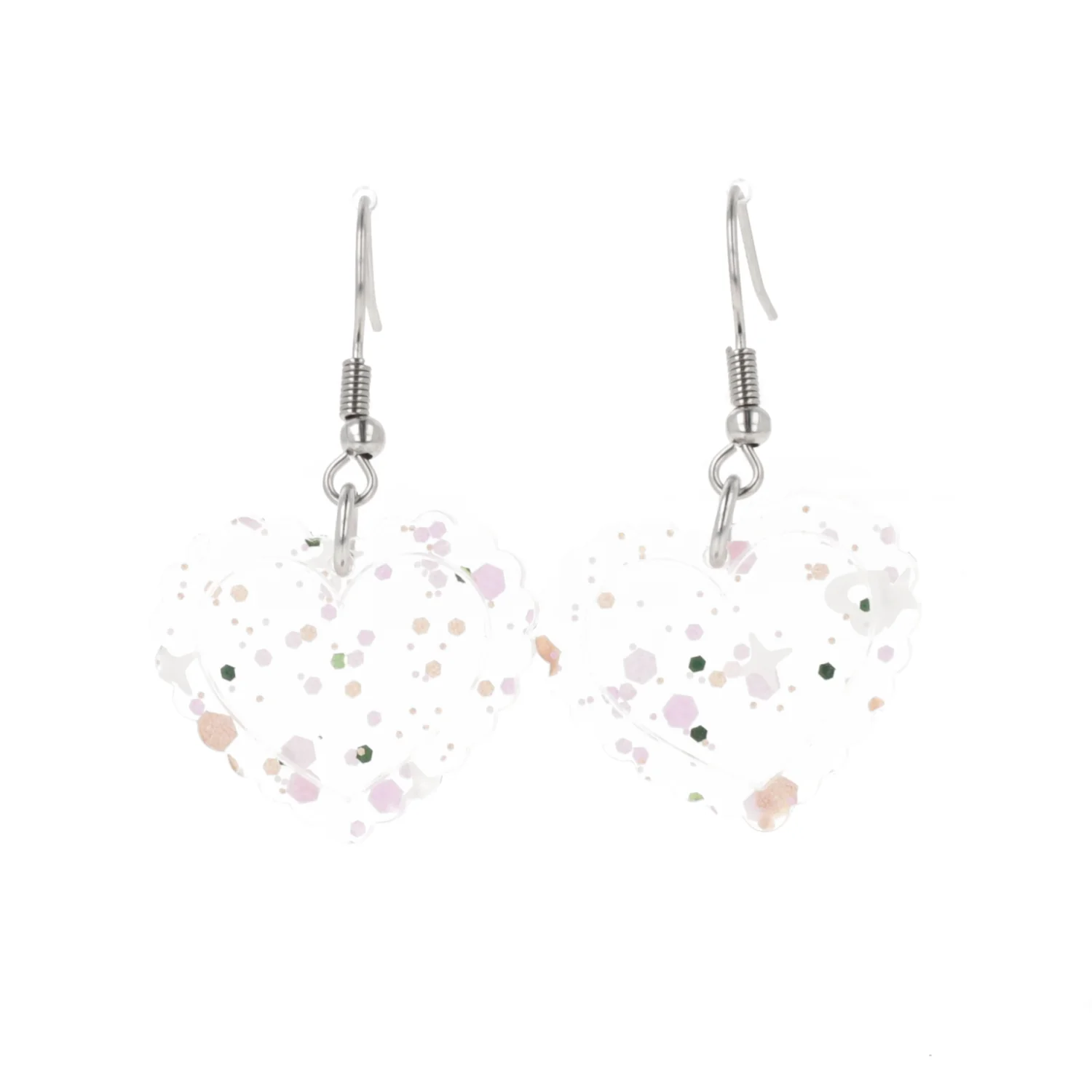 Pastel Confetti Heart Earrings - Image 7