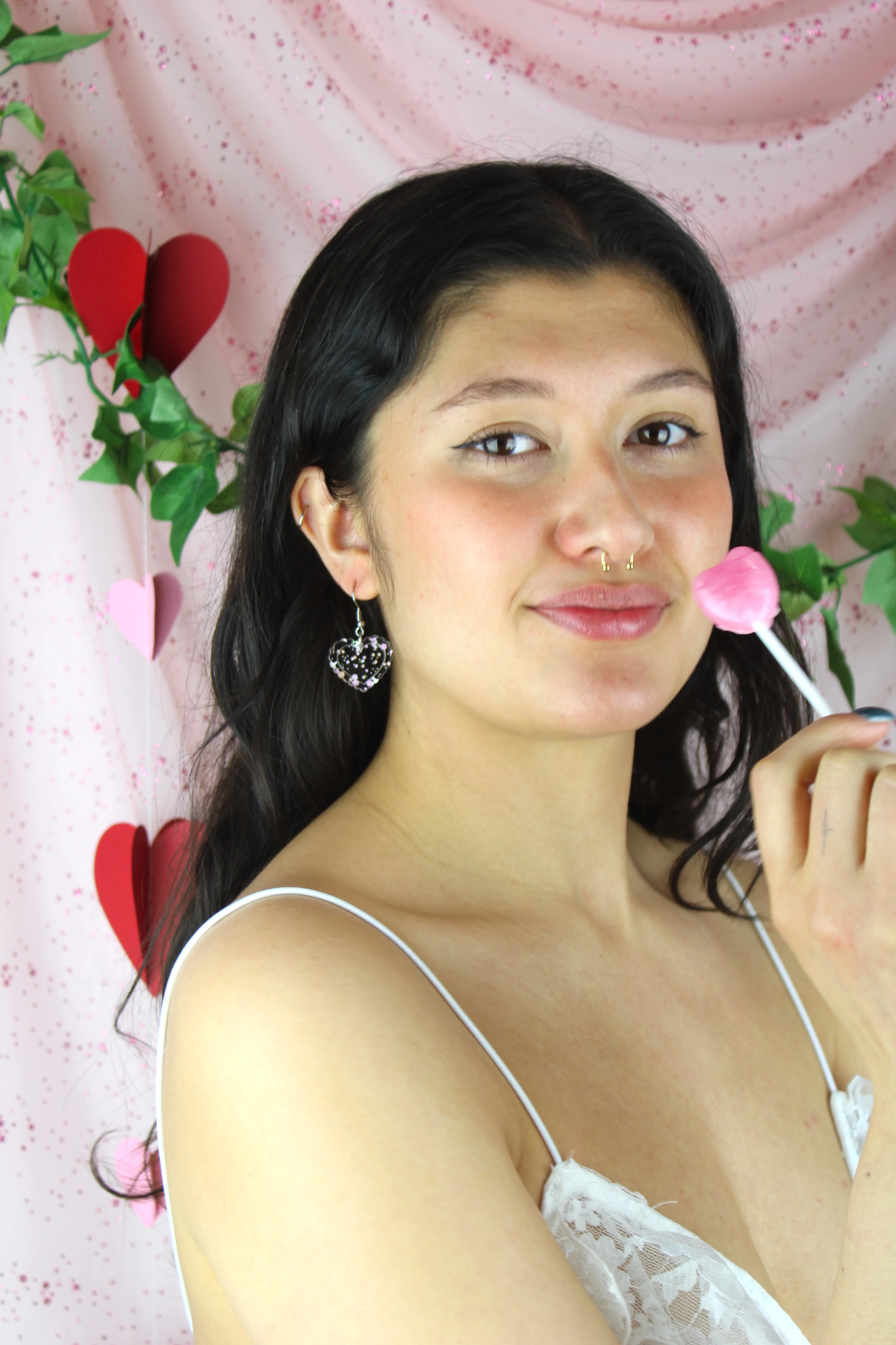 Pastel Confetti Heart Earrings - Image 8