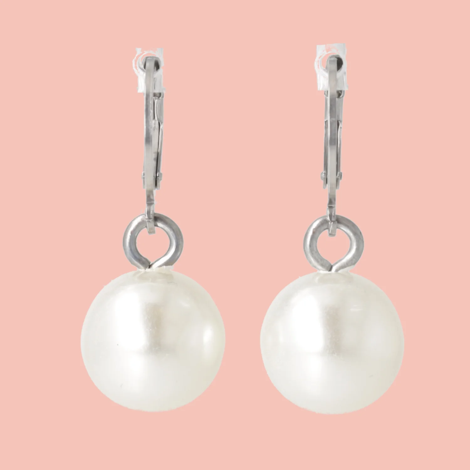 Pearl Huggie Hoops - Image 3