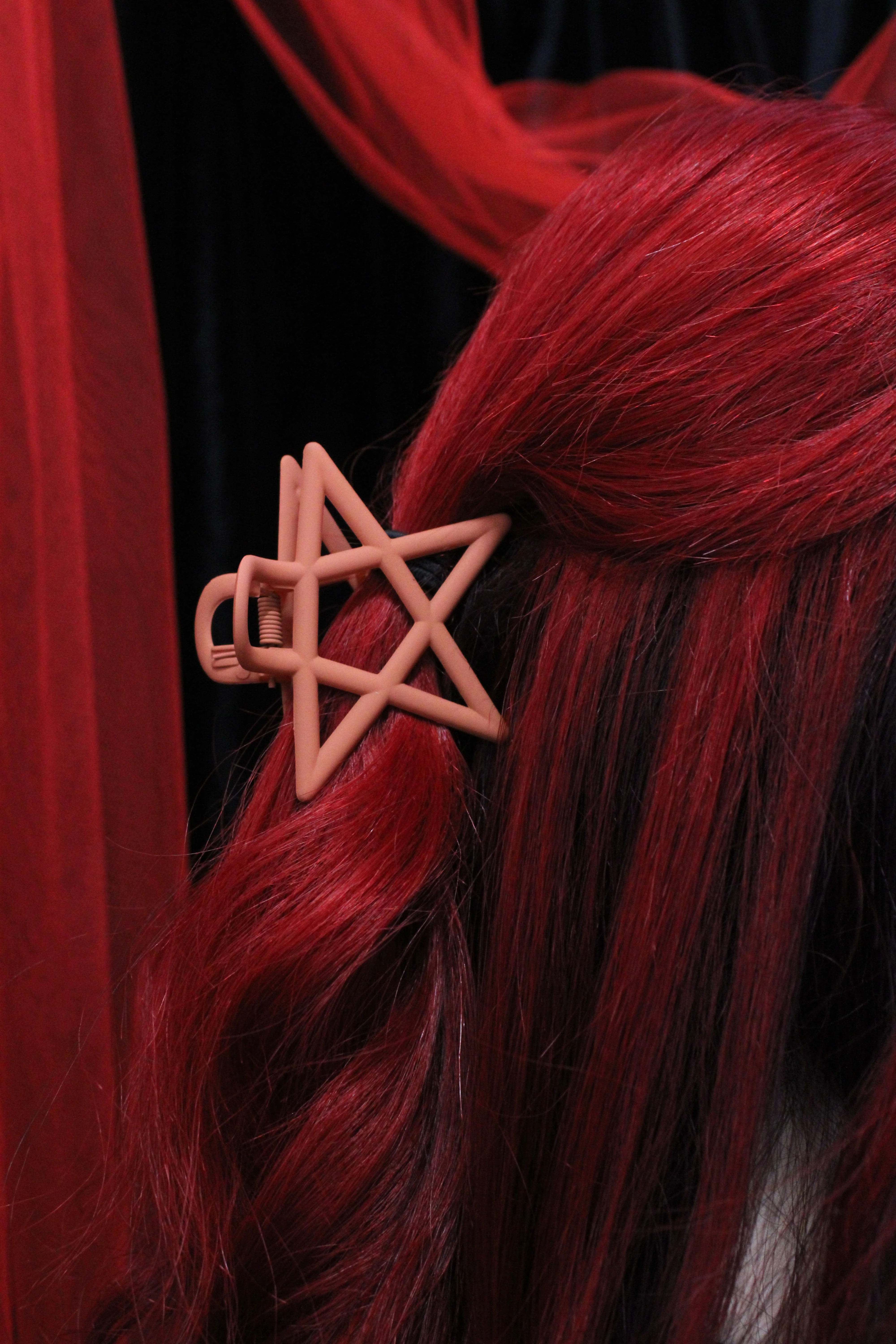 Pentagram Hair Clip - Burnt Orange - Image 3