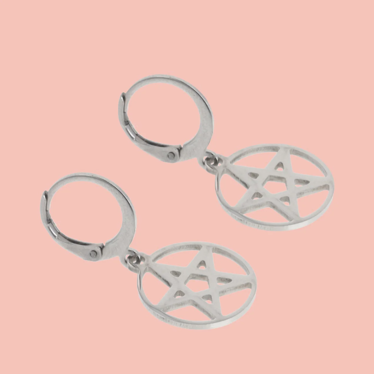 Pentagram Hoop Earrings - Image 3