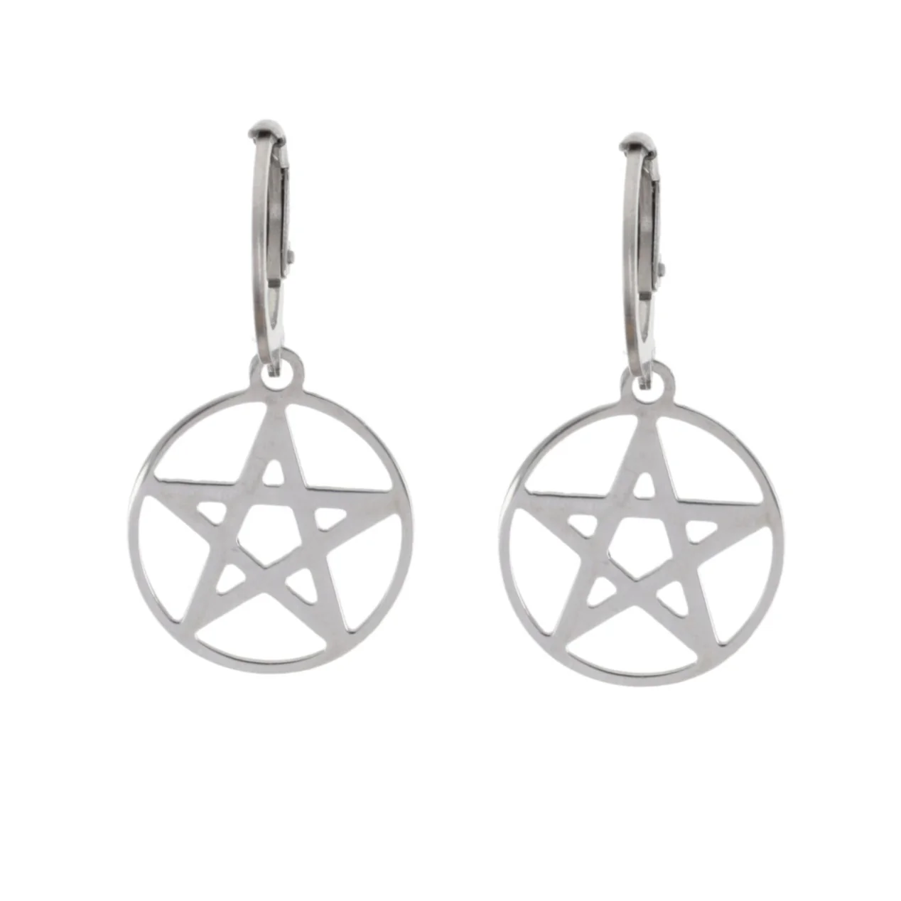 Pentagram Hoop Earrings - Image 4
