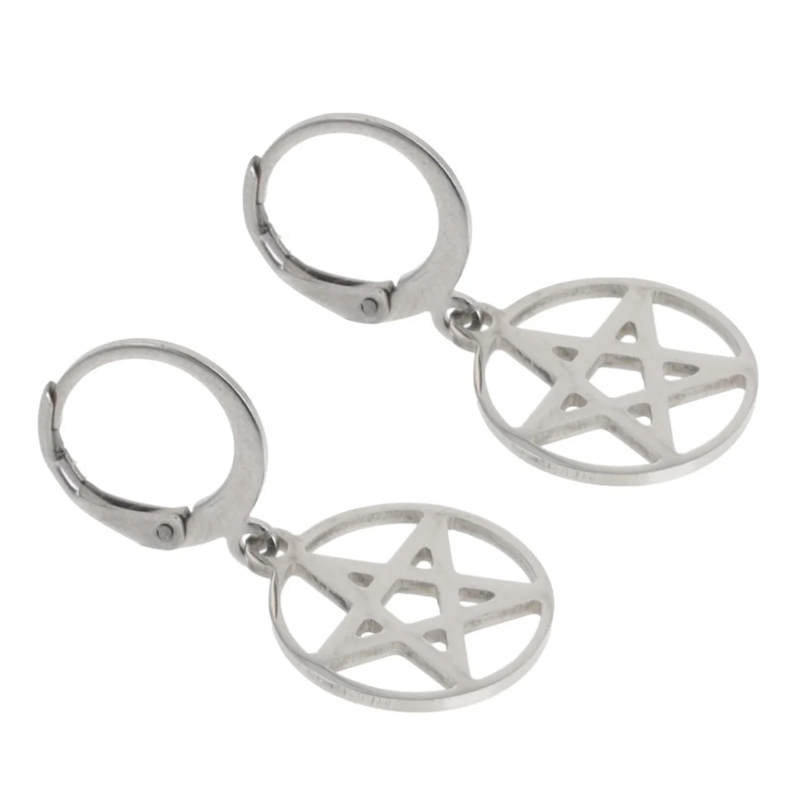 Pentagram Hoop Earrings - Image 5