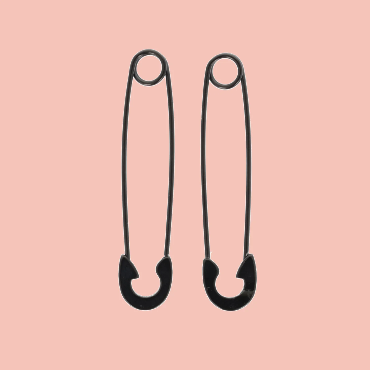 Pin it to Win it Safety Pin Earrings (Black)