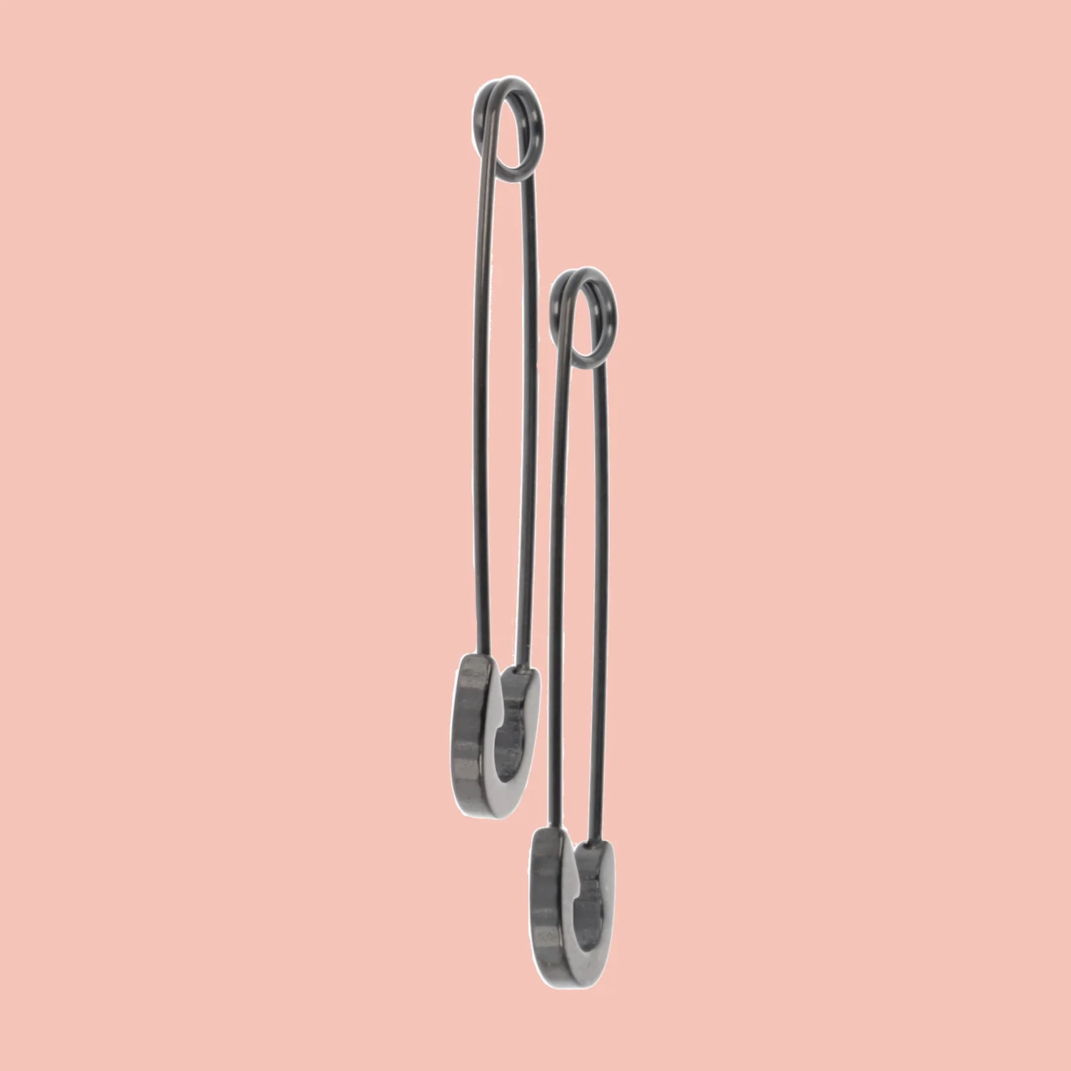 Pin it to Win it Safety Pin Earrings (Black) - Image 4