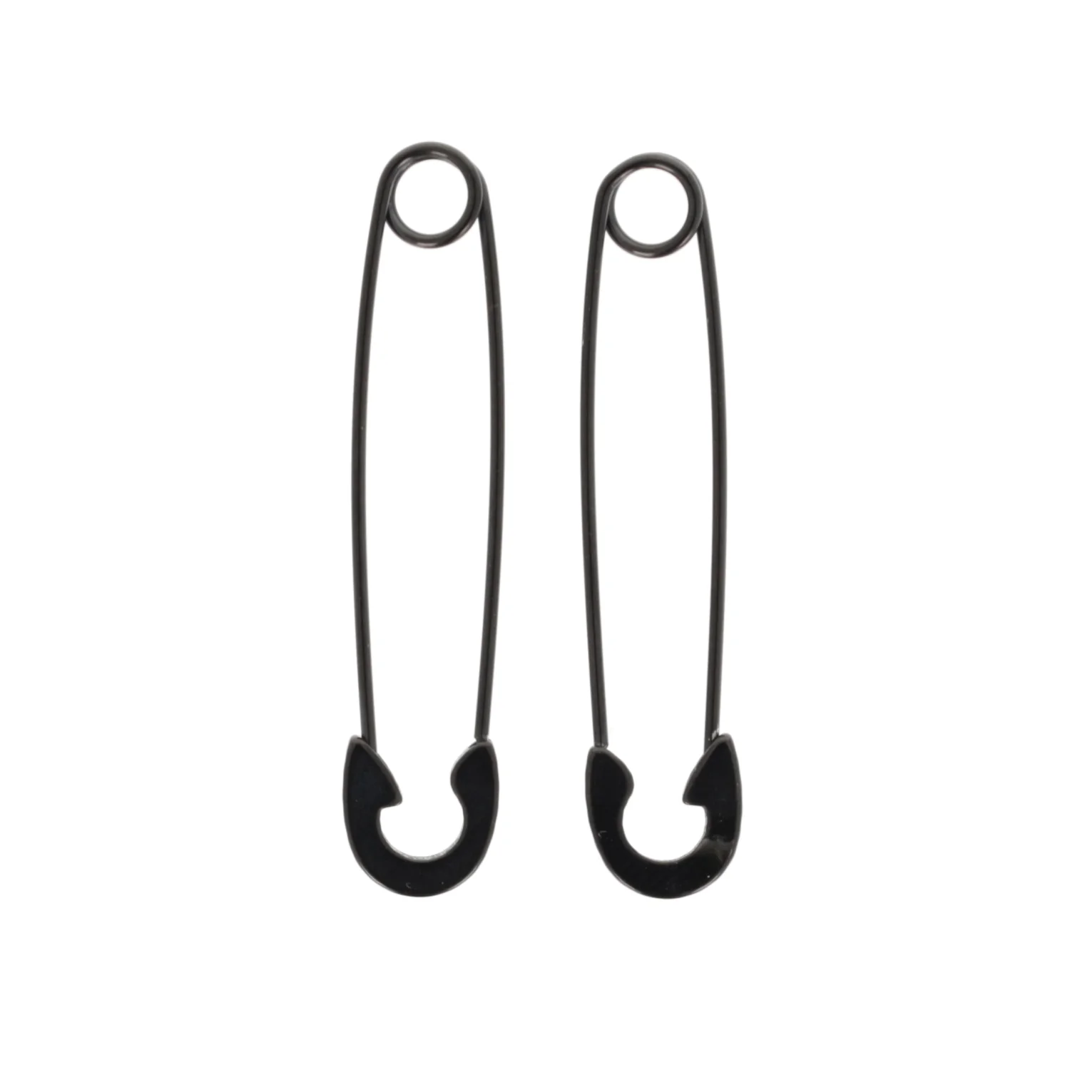 Pin it to Win it Safety Pin Earrings (Black) - Image 5