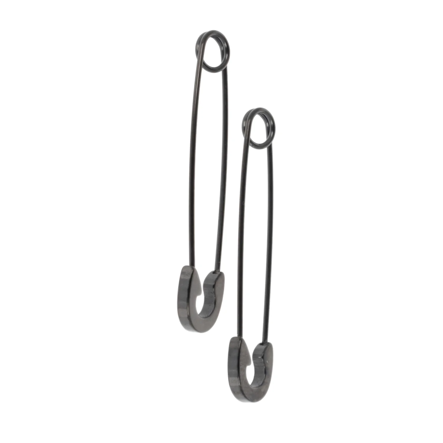 Pin it to Win it Safety Pin Earrings (Black) - Image 6