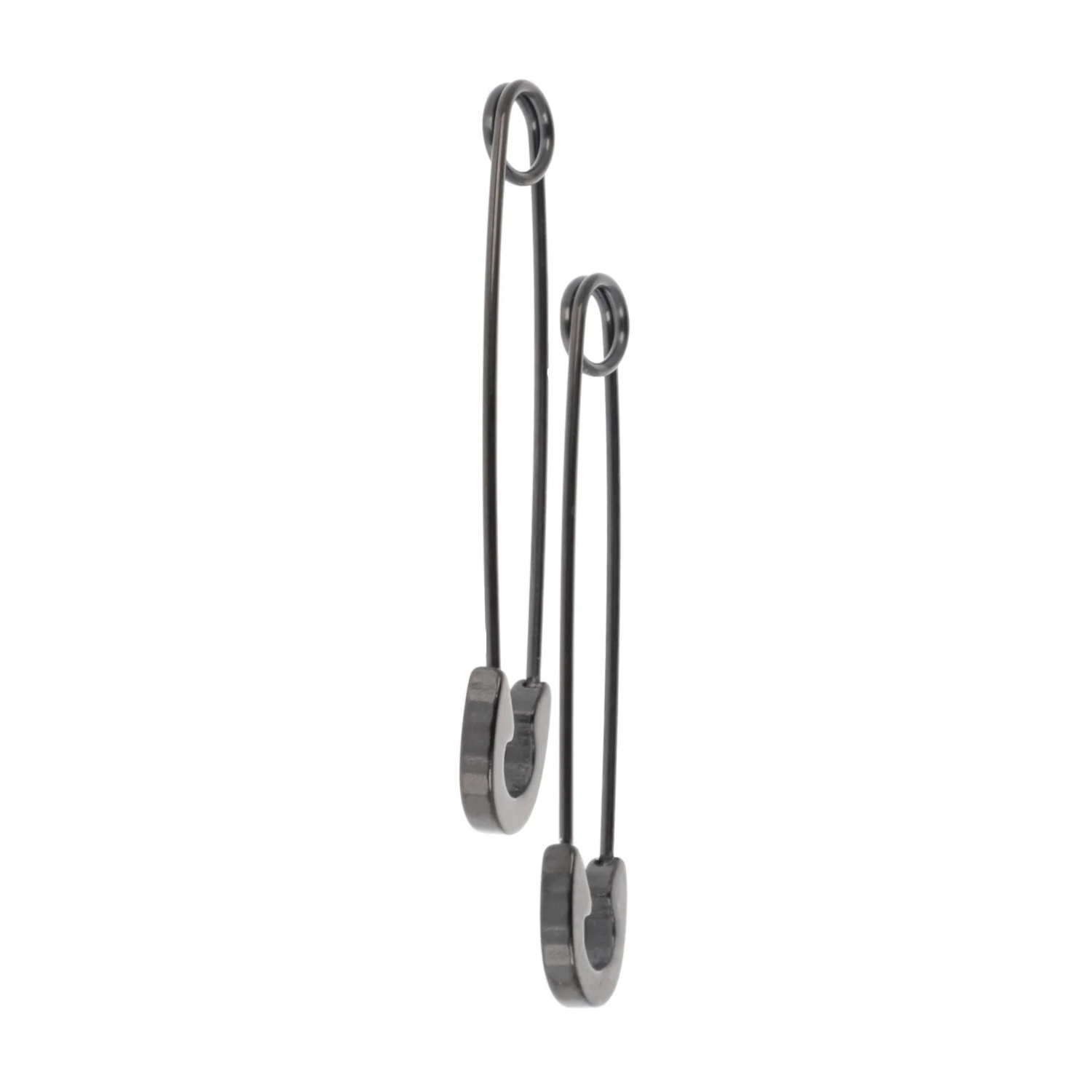 Pin it to Win it Safety Pin Earrings (Black) - Image 7