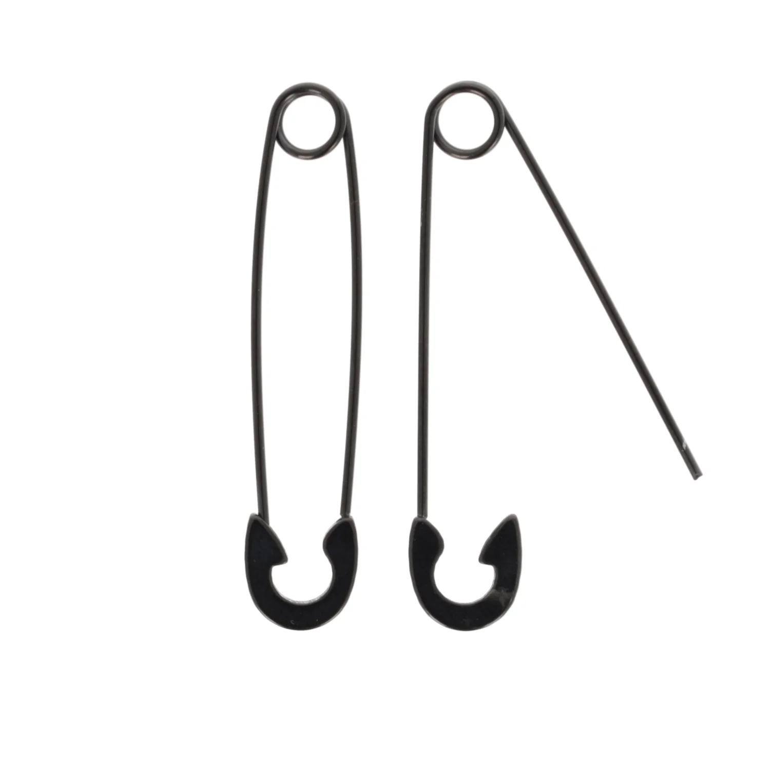 Pin it to Win it Safety Pin Earrings (Black) - Image 8