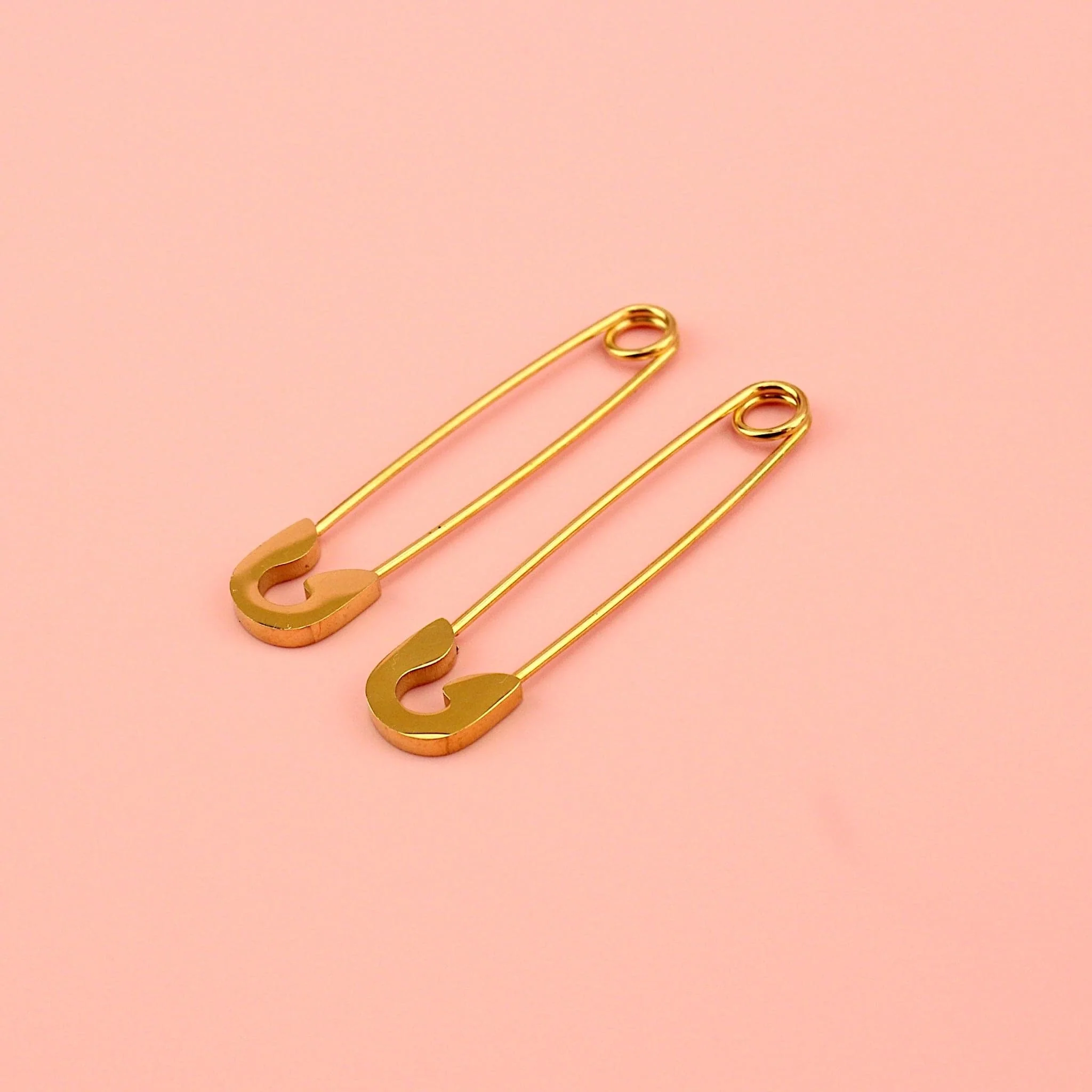 Pin it to Win it Safety Pin Earrings (Gold Plated) - Image 2