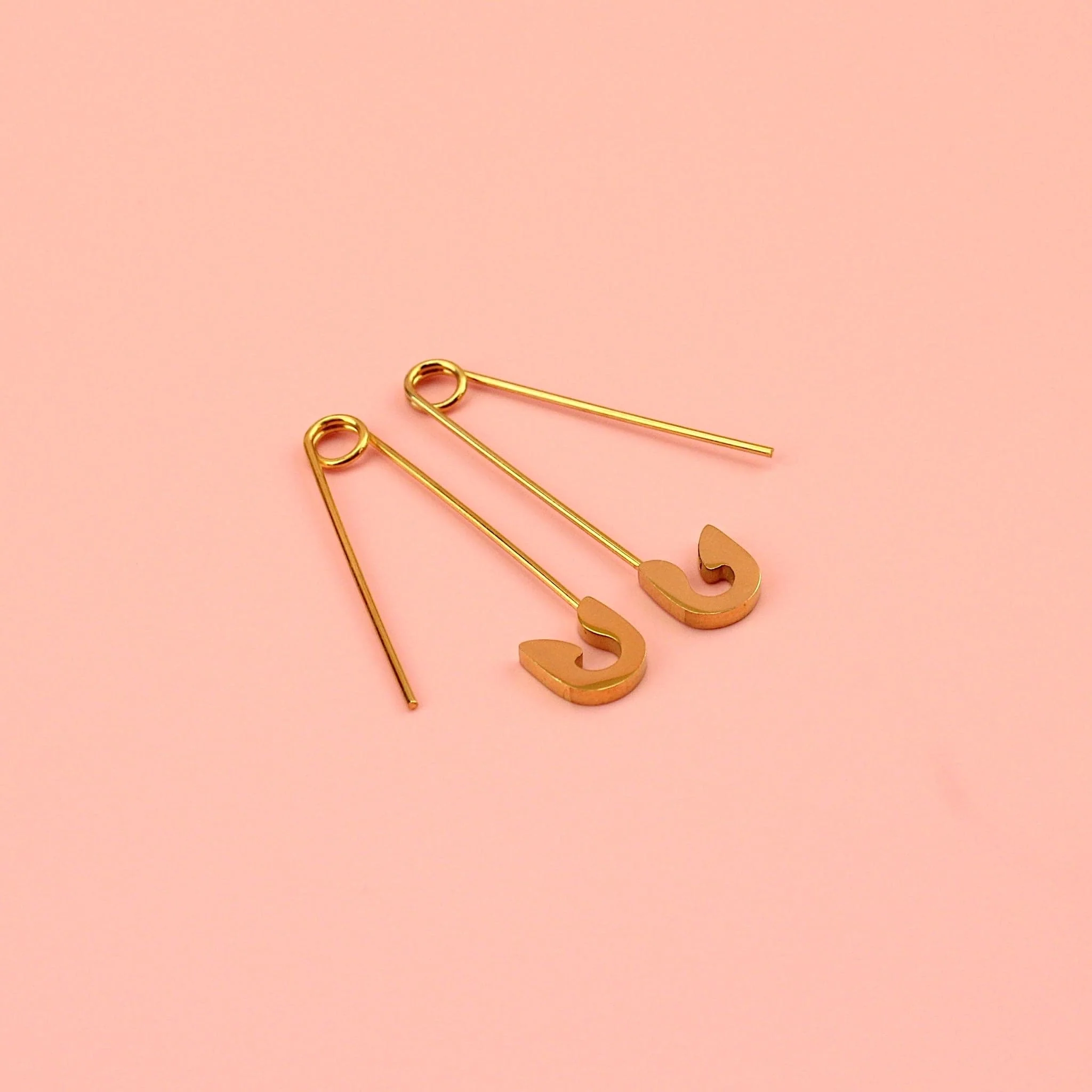 Pin it to Win it Safety Pin Earrings (Gold Plated) - Image 5