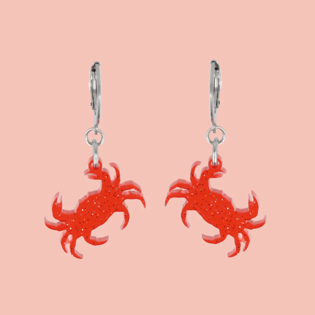 Pinch Me! Crab Huggie Hoop Earrings